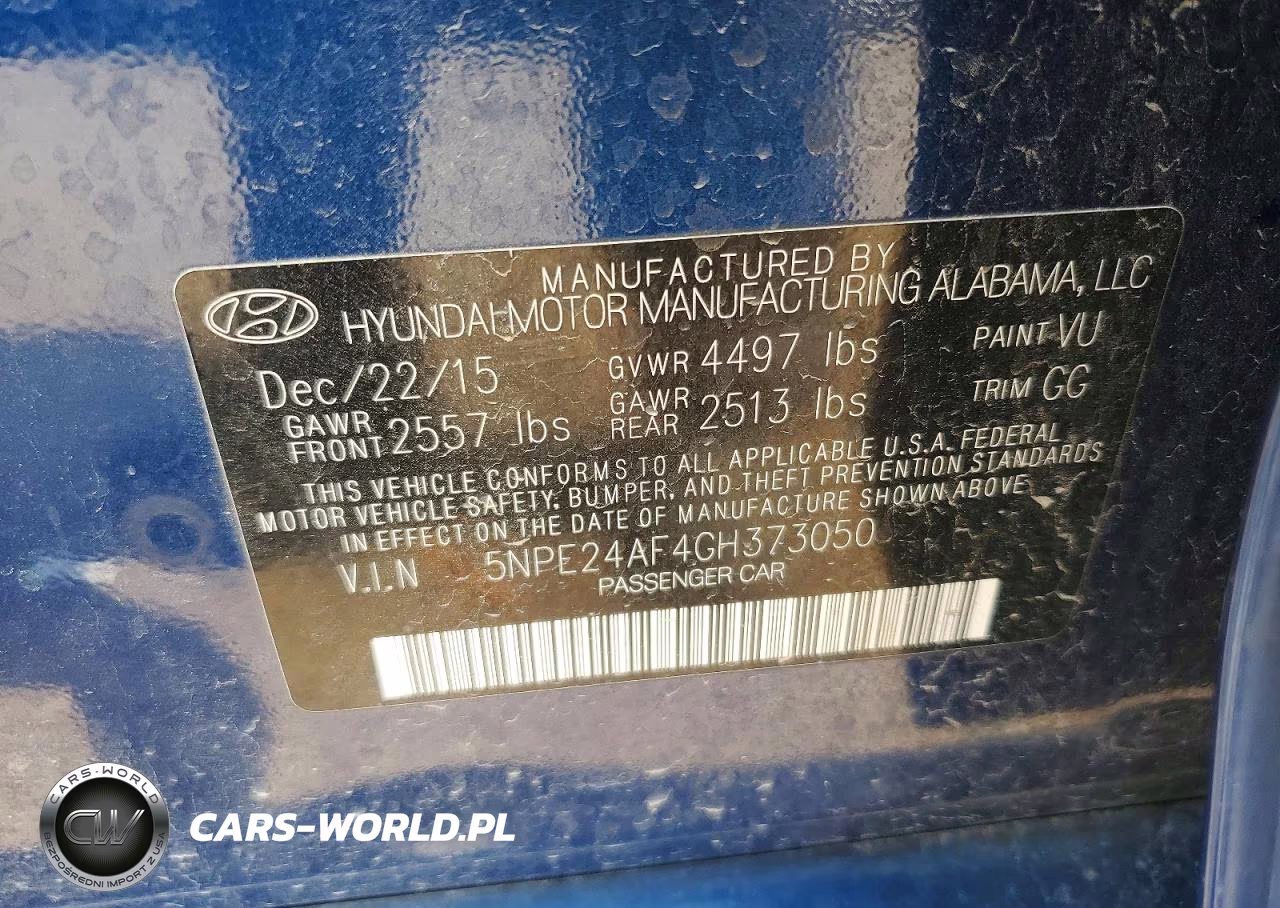 2016 Hyundai Sonata Se VIN:5NPE24AF4GH373050 - 12