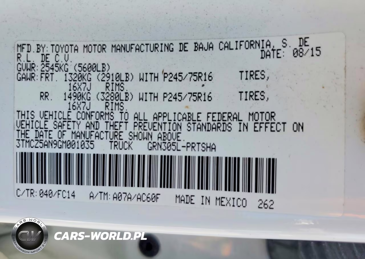 2016 Toyota Tacoma Sr5 V6 VIN:3TMCZ5AN9GM001035 - 13