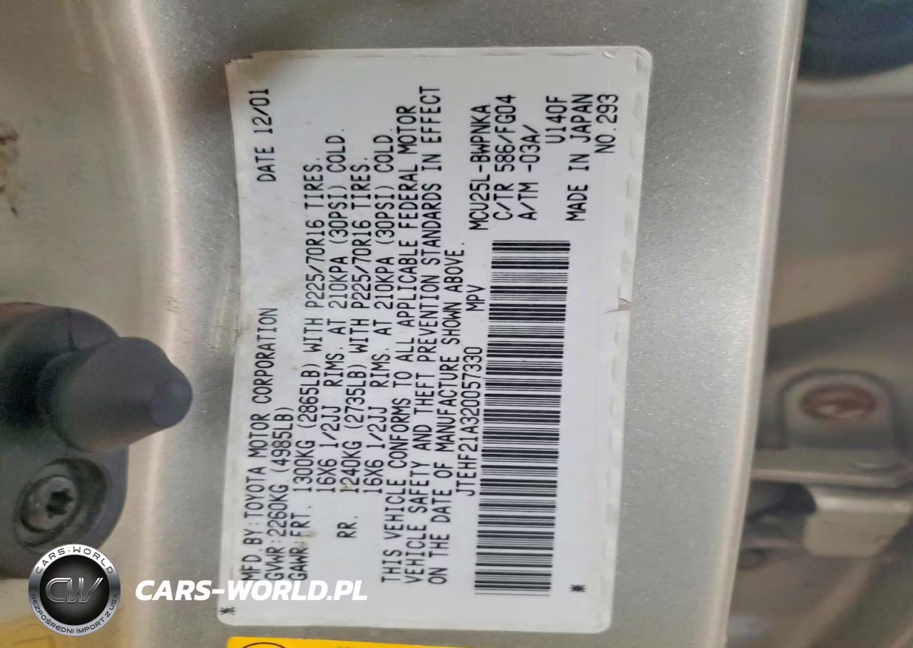 2002 Toyota Highlander Limited VIN:JTEHF21A320057330 - 13