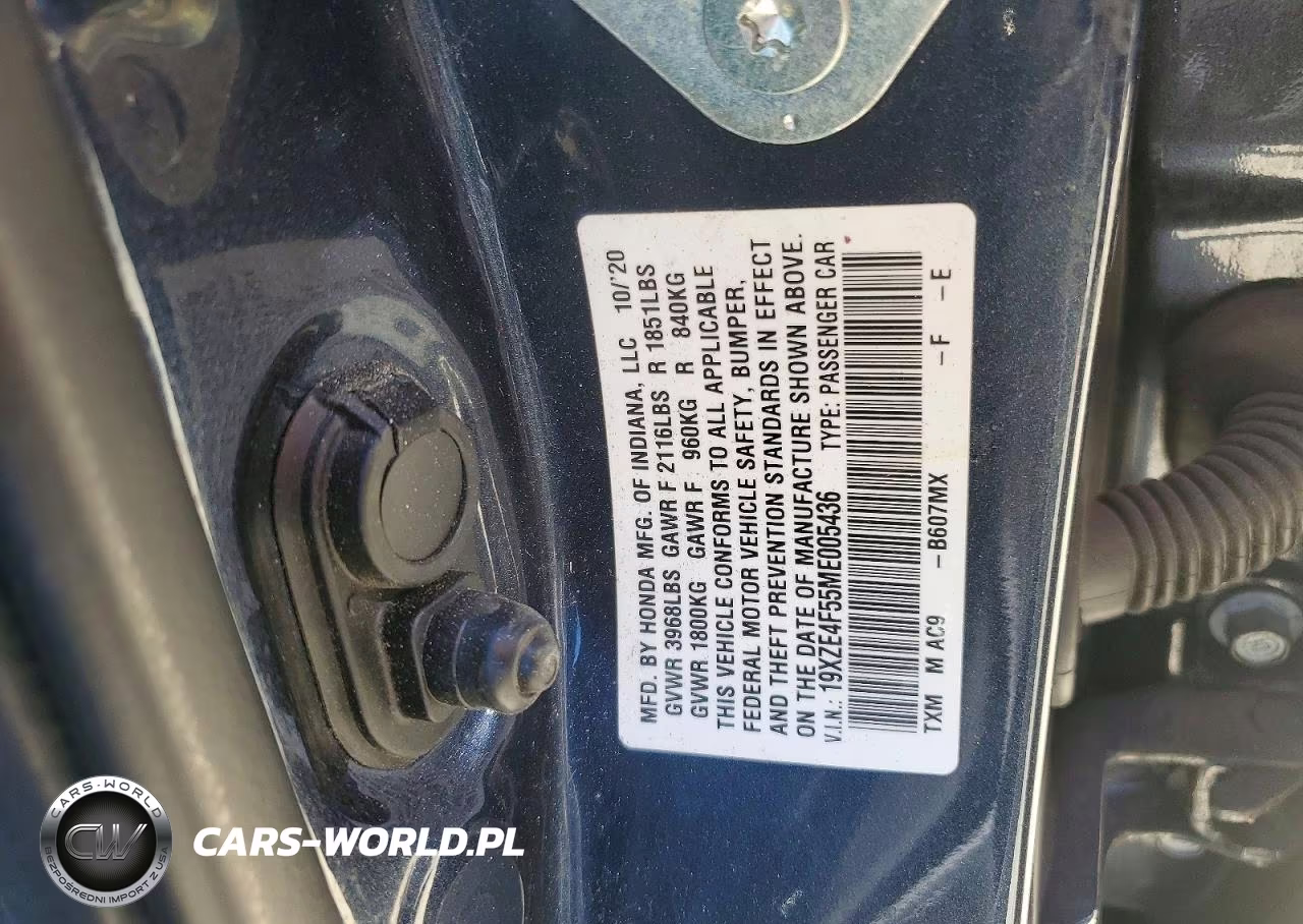 2021 Honda Insight Ex VIN:19XZE4F55ME005436 - 12
