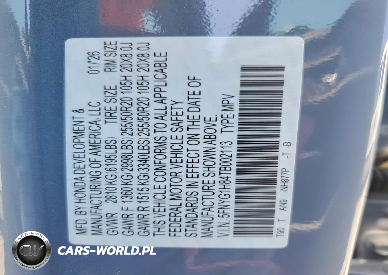 2026 Honda Pilot Elite VIN:5FNYG1H84TB002113 - 14