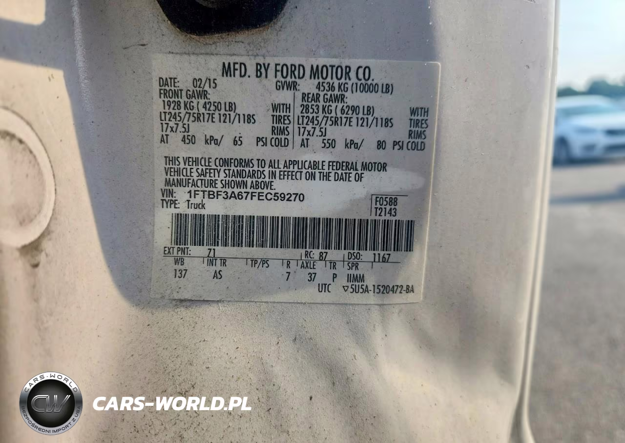 2015 Ford F350 Super Duty VIN:1FTBF3A67FEC59270 - 12