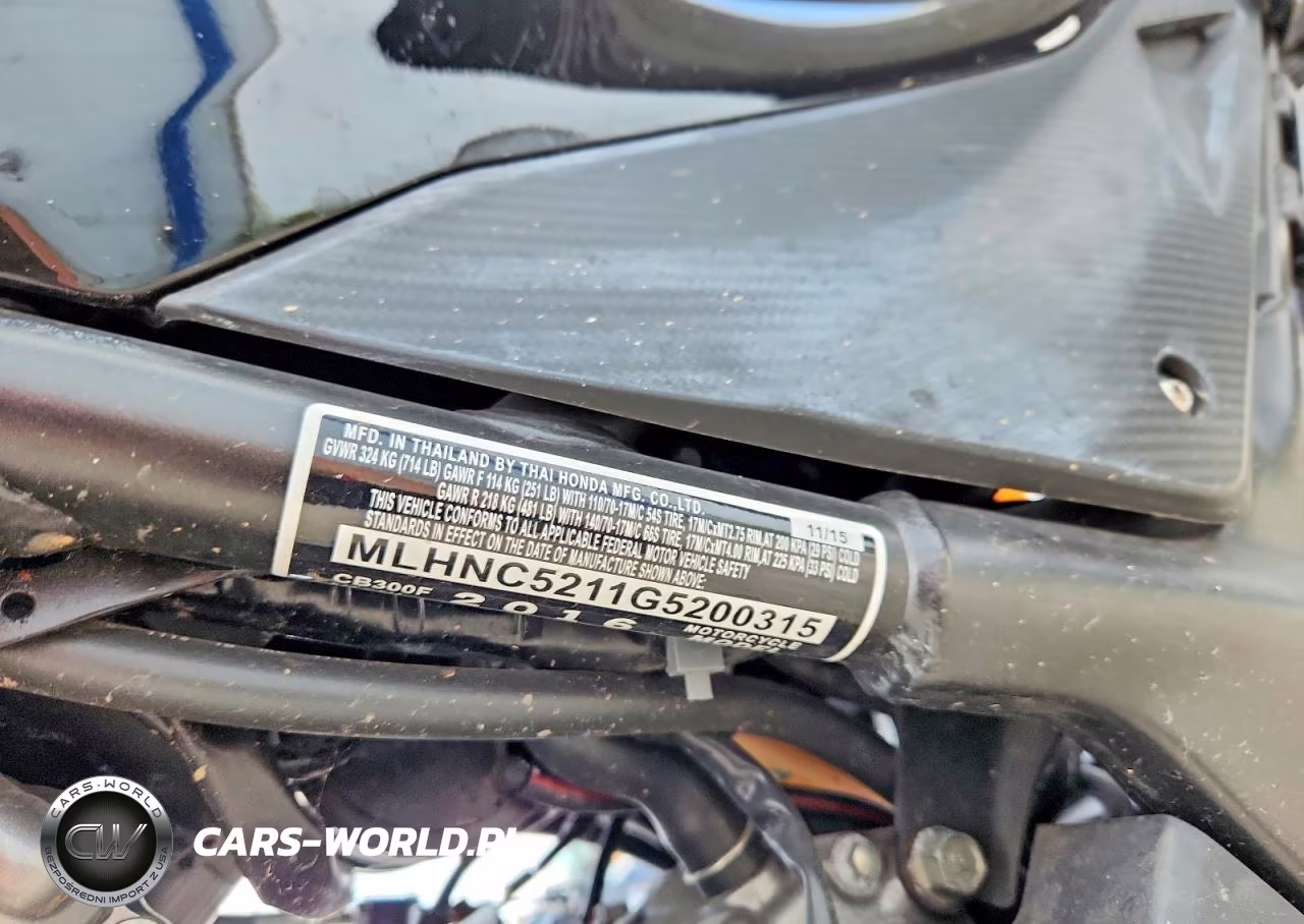 2016 Honda Cb300 F VIN:MLHNC5211G5200315 - 9