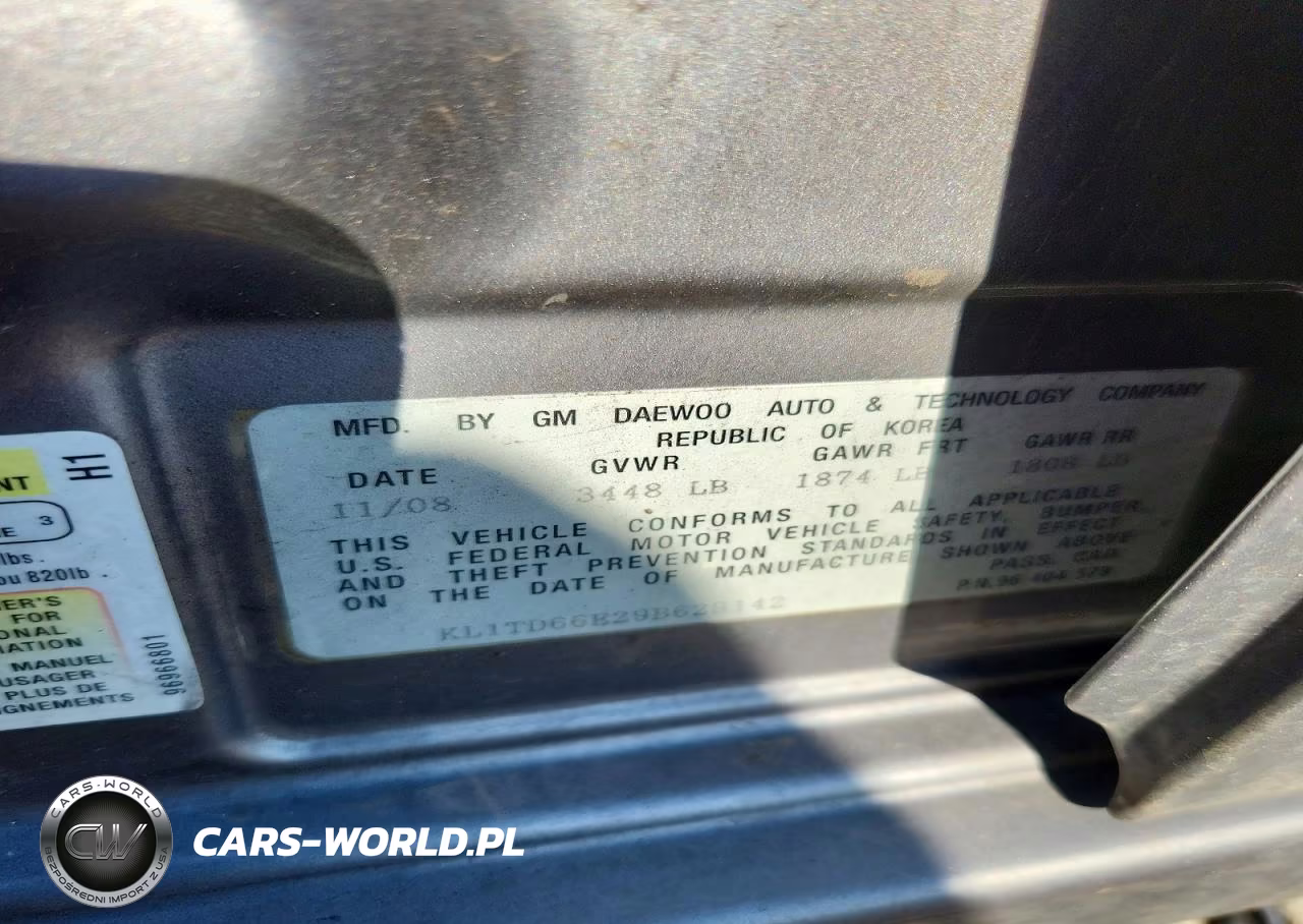 2009 Chevrolet Aveo Ls VIN:KL1TD66E29B628142 - 12