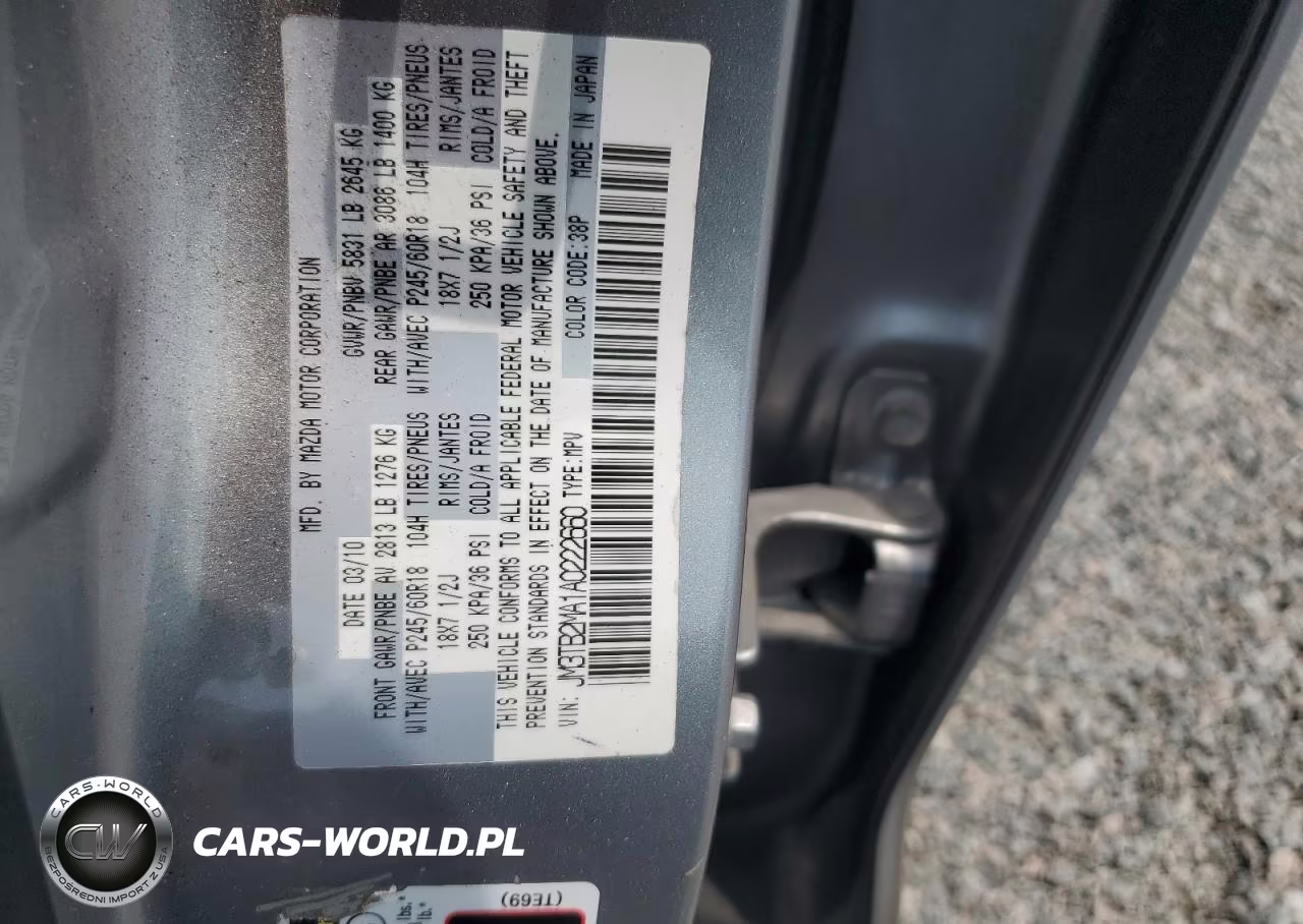 2010 Mazda Cx-9 VIN:JM3TB2MA1A0222660 - 12