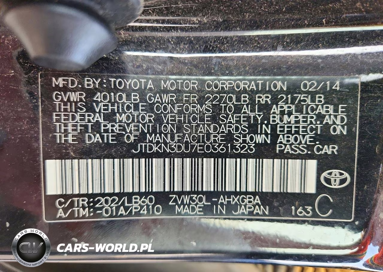 2014 Toyota Prius Four VIN:JTDKN3DU7E0361323 - 12