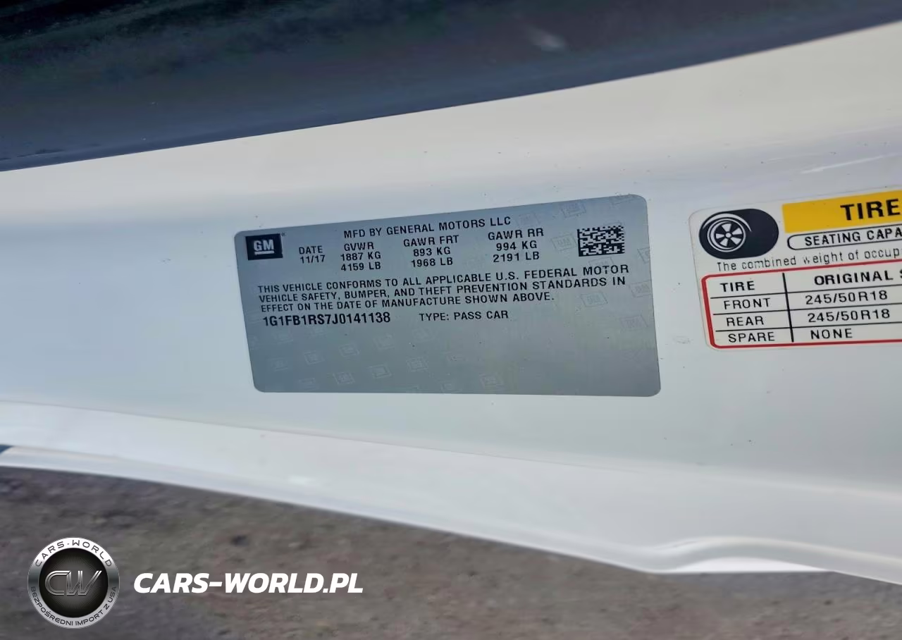 2018 Chevrolet Camaro Lt VIN:1G1FB1RS7J0141138 - 12