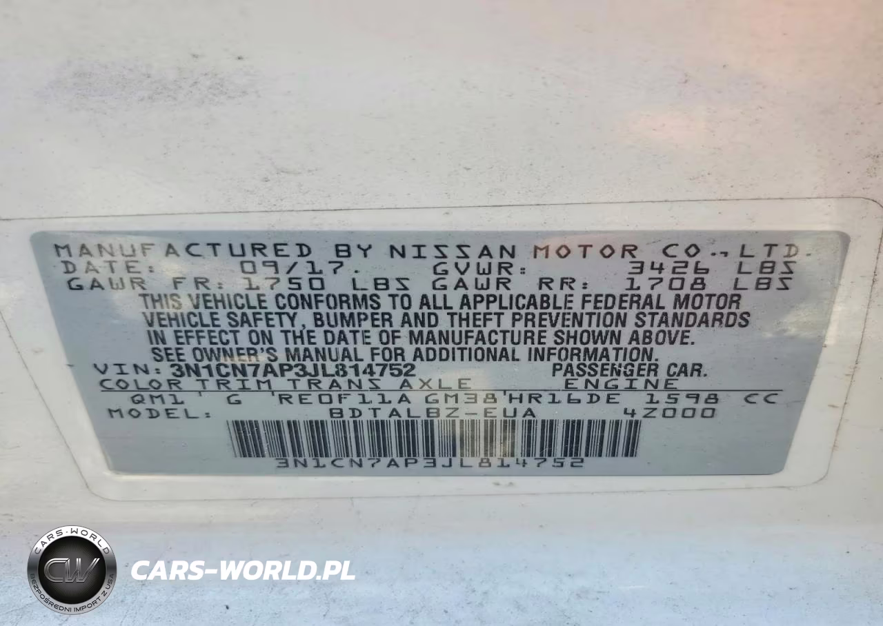 2018 Nissan Versa Sv VIN:3N1CN7AP3JL814752 - 12