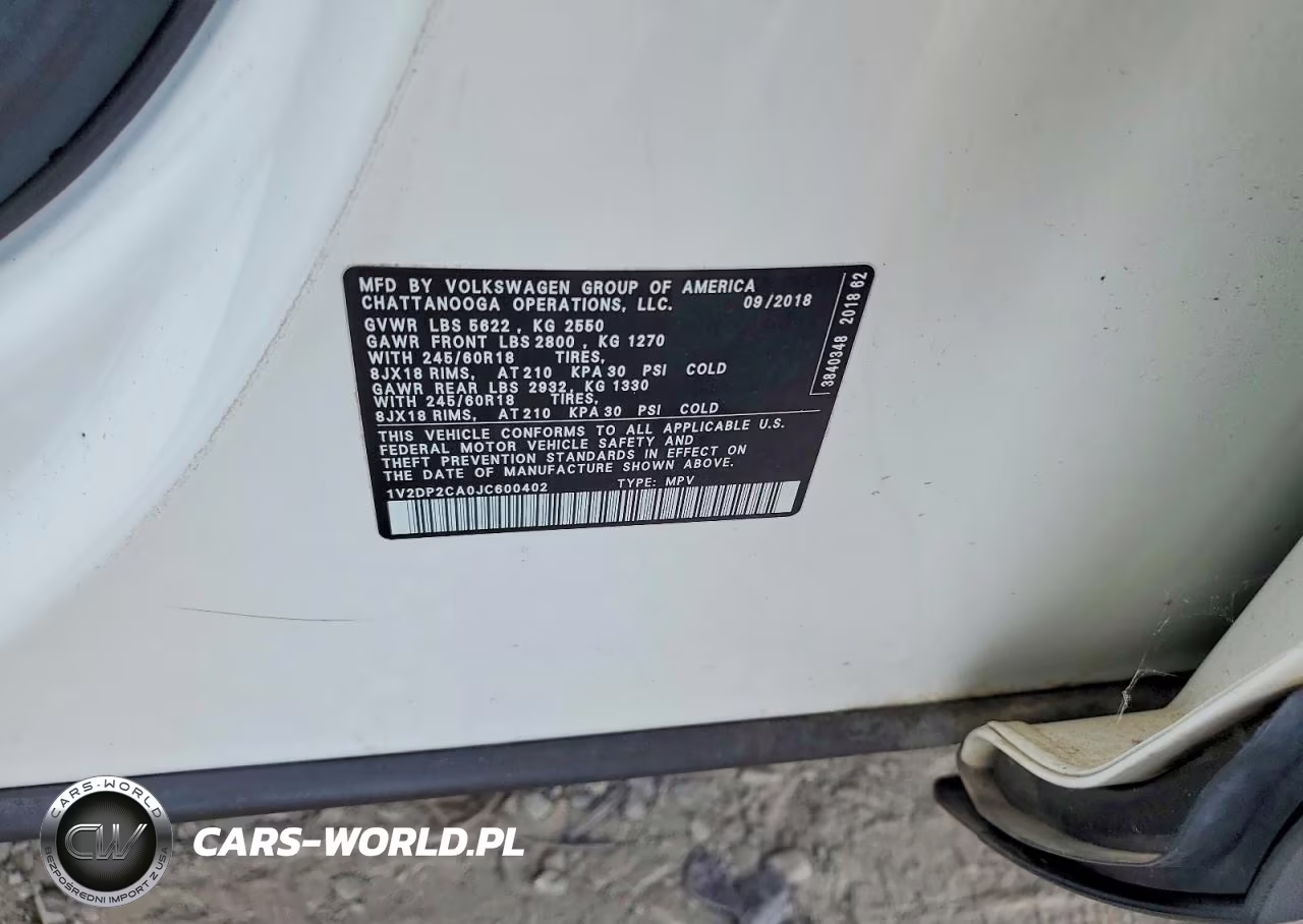 2018 Volkswagen Atlas Se VIN:1V2DP2CA0JC600402 - 13