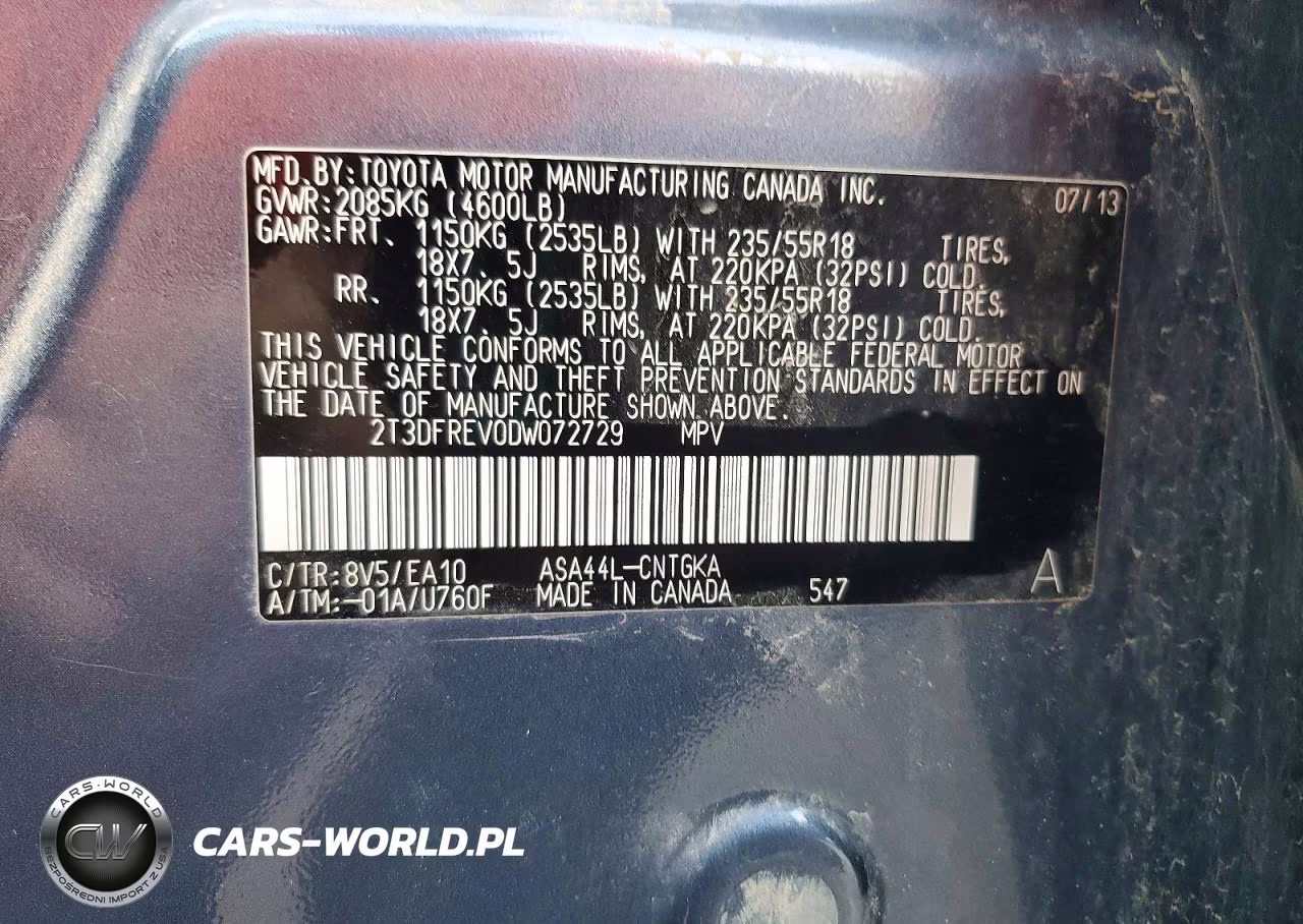 2013 Toyota Rav4 Limited VIN:2T3DFREV0DW072729 - 13