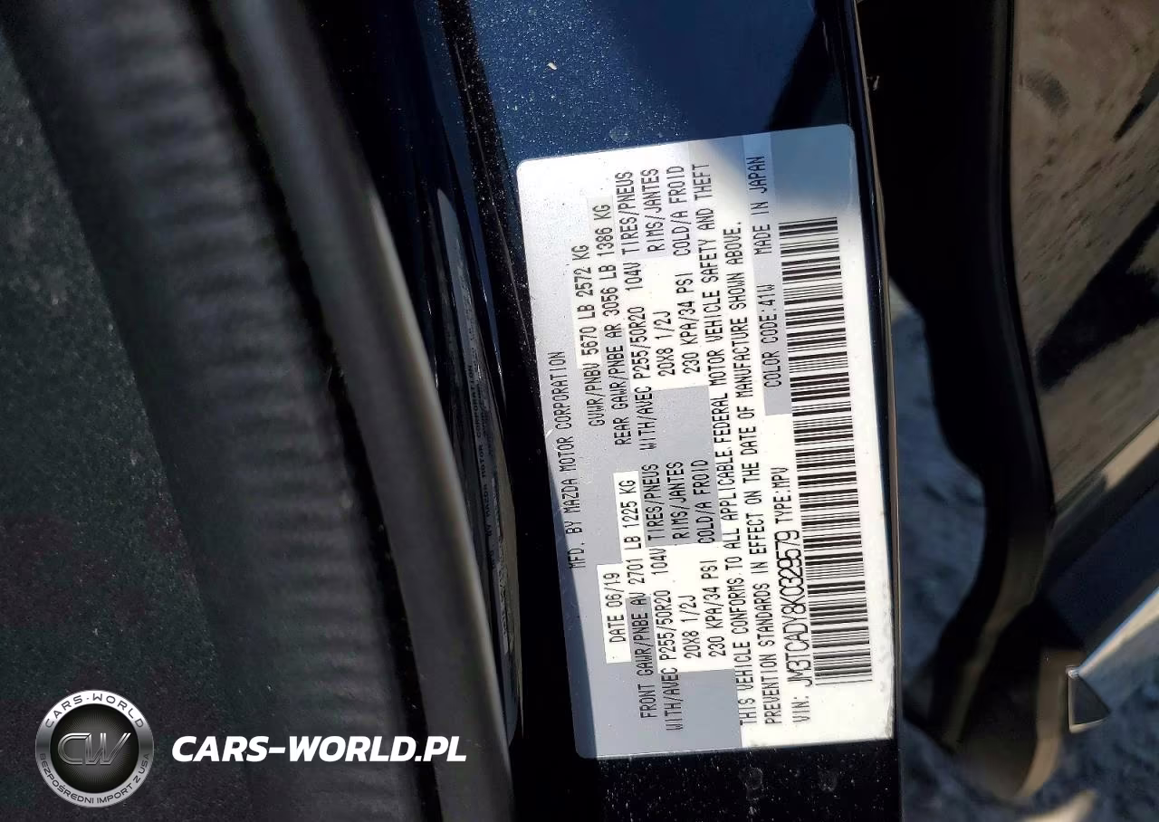2019 Mazda Cx-9 Grand Touring VIN:JM3TCADY8K0329579 - 13