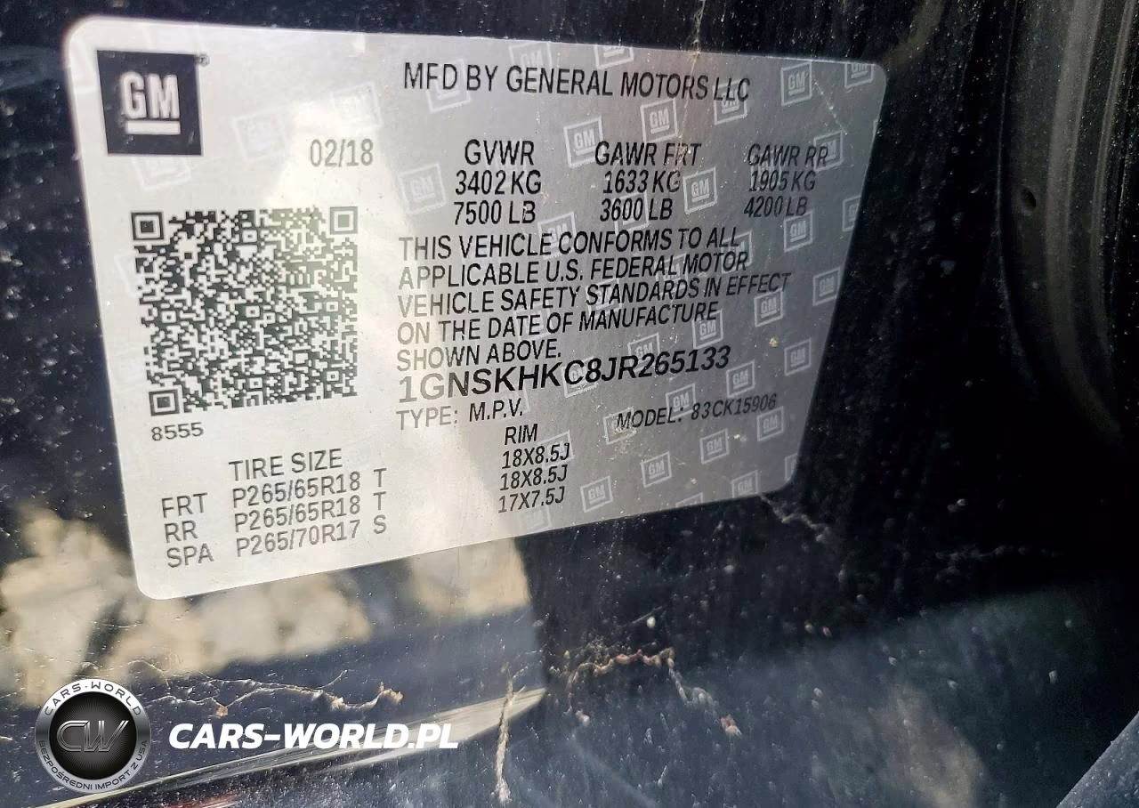2018 Chevrolet Suburban K1500 Lt VIN:1GNSKHKC8JR265133 - 13