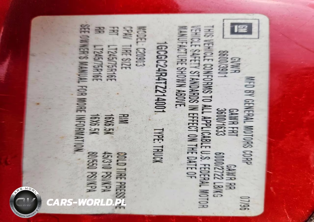 1994 GMC Sierra C1500 VIN:1GTEC14Z6RZ533006 - 12