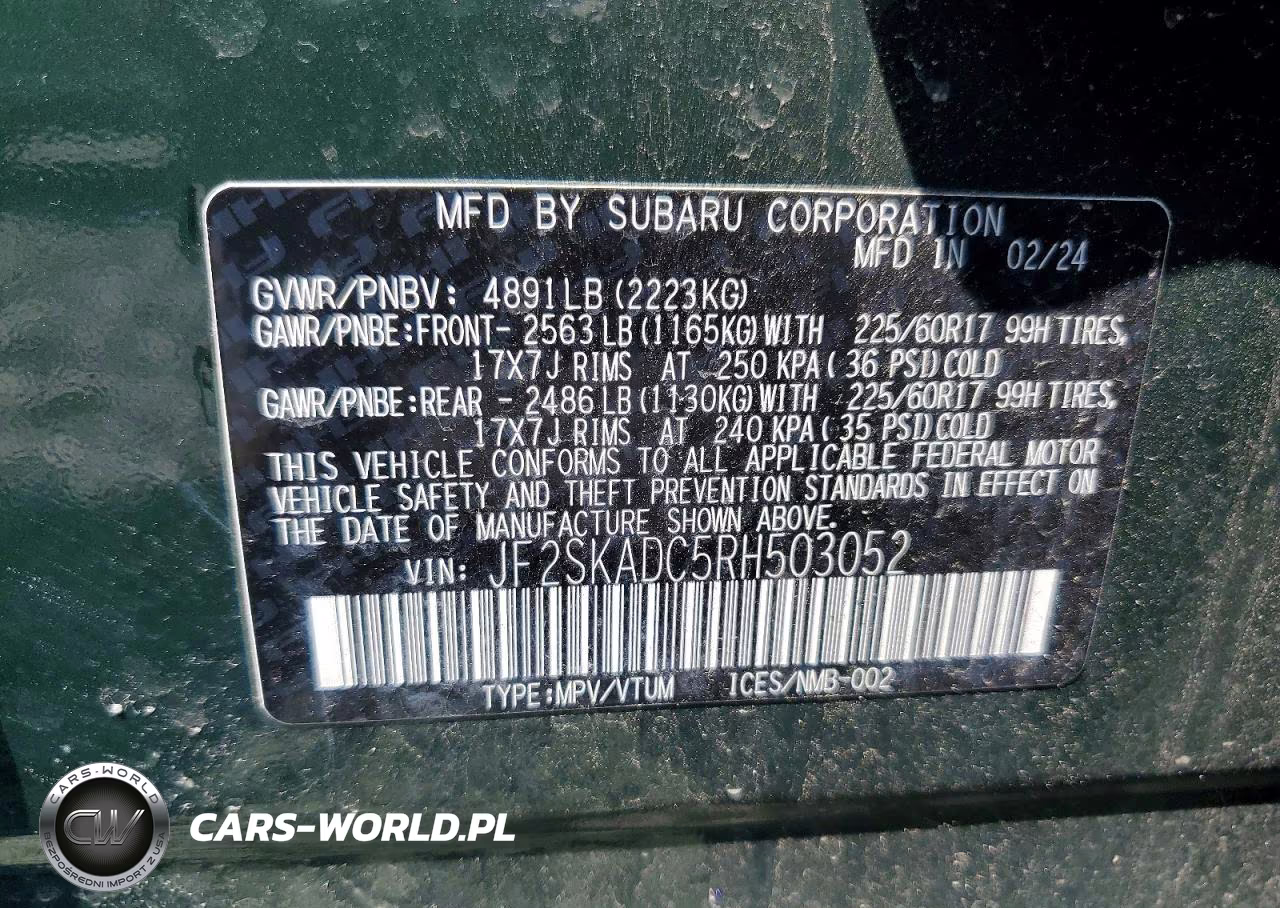 2024 Subaru Forester Premium VIN:JF2SKADC5RH503052 - 14