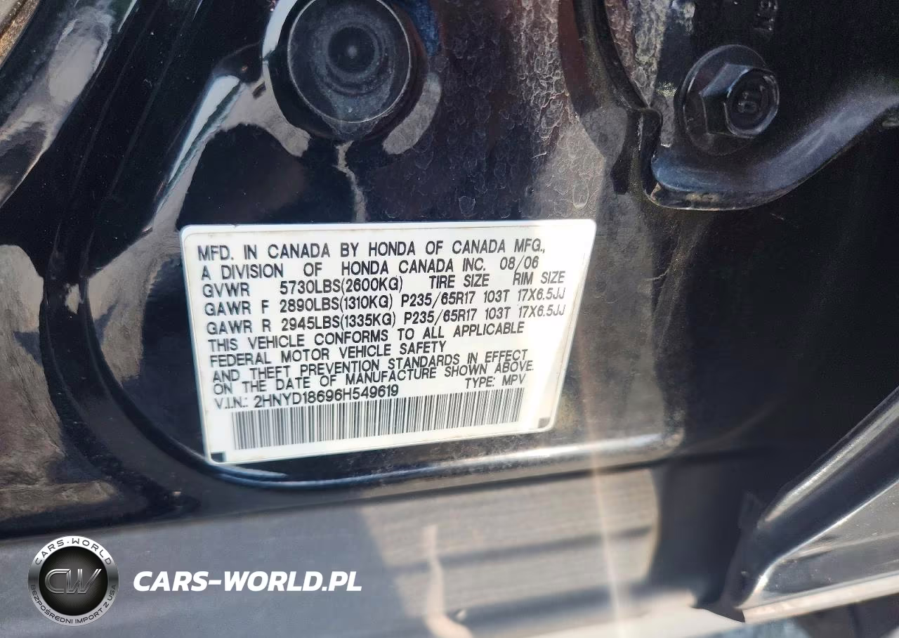 2006 Acura Mdx Touring VIN:2HNYD18696H549619 - 13