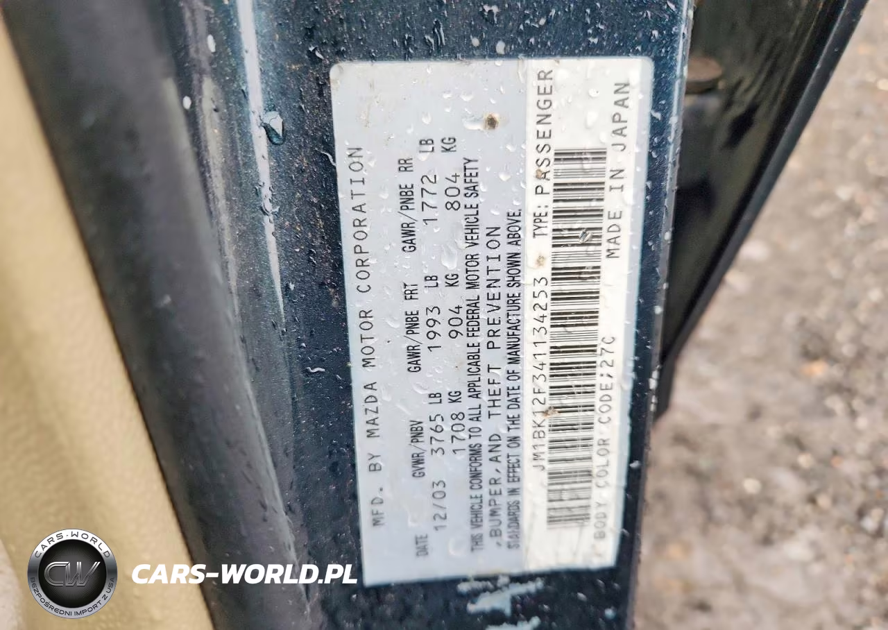 2004 Mazda 3 I VIN:JM1BK12F341134253 - 12