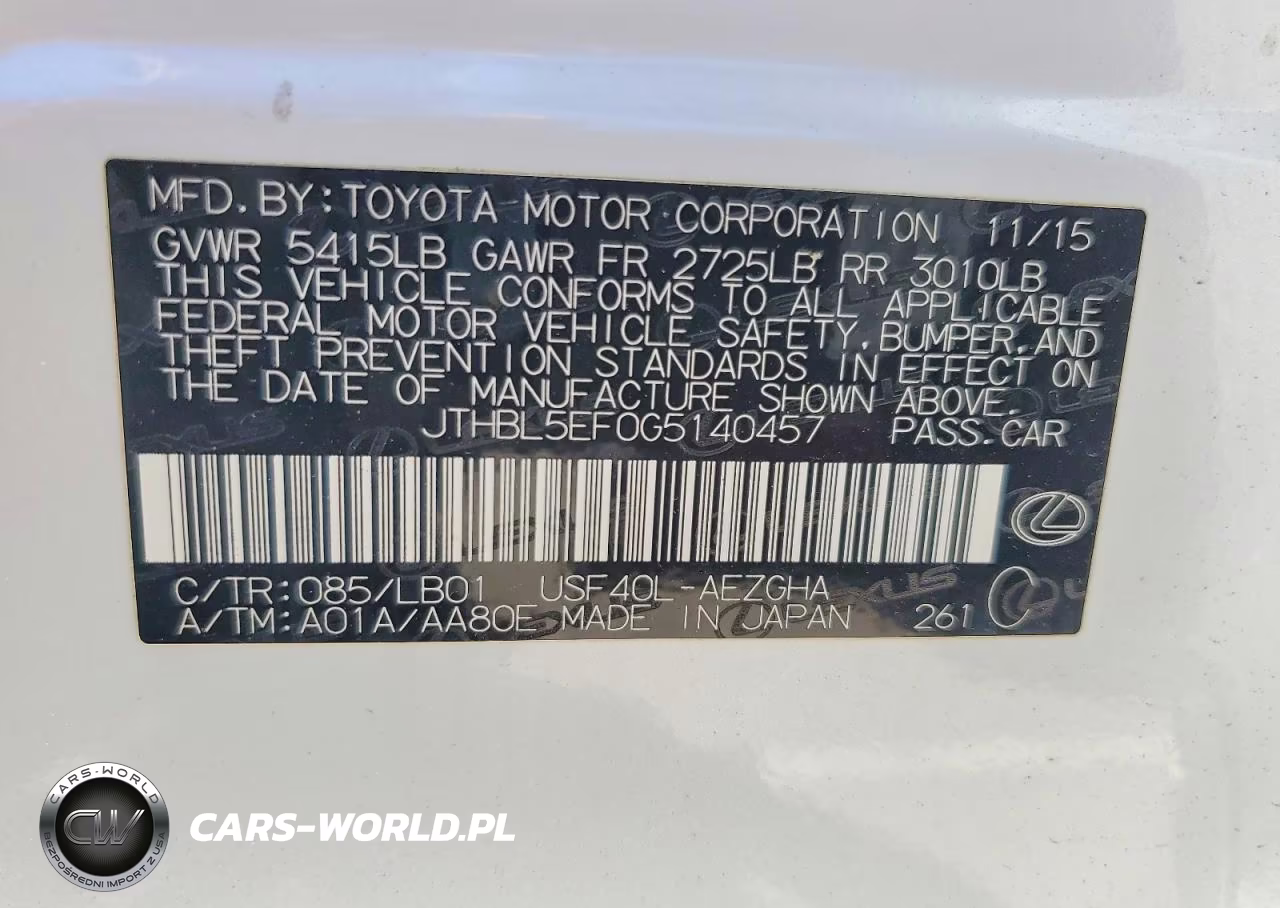 2016 Lexus Ls 460 VIN:JTHBL5EF0G5140457 - 12