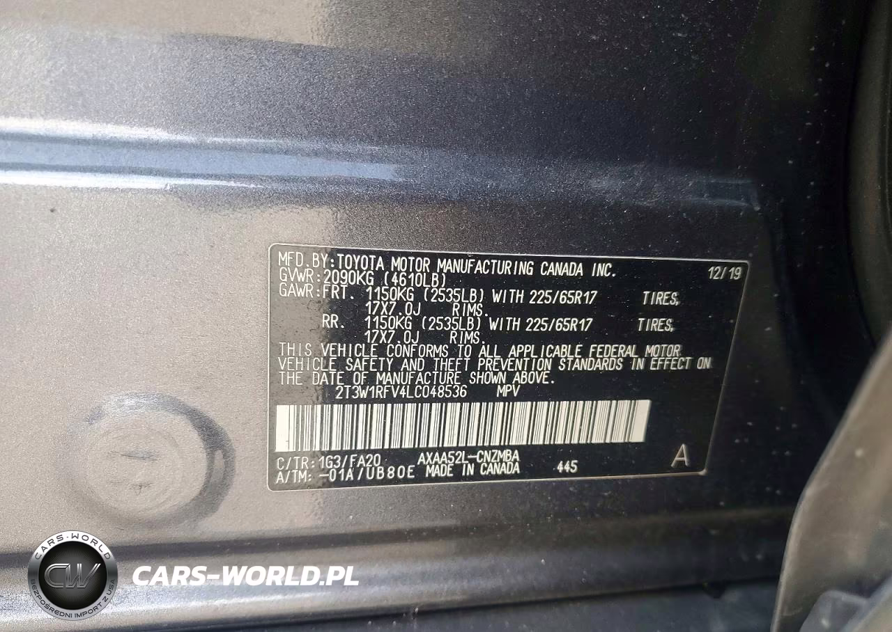 2020 Toyota Rav4 Xle VIN:2T3W1RFV4LC048536 - 13