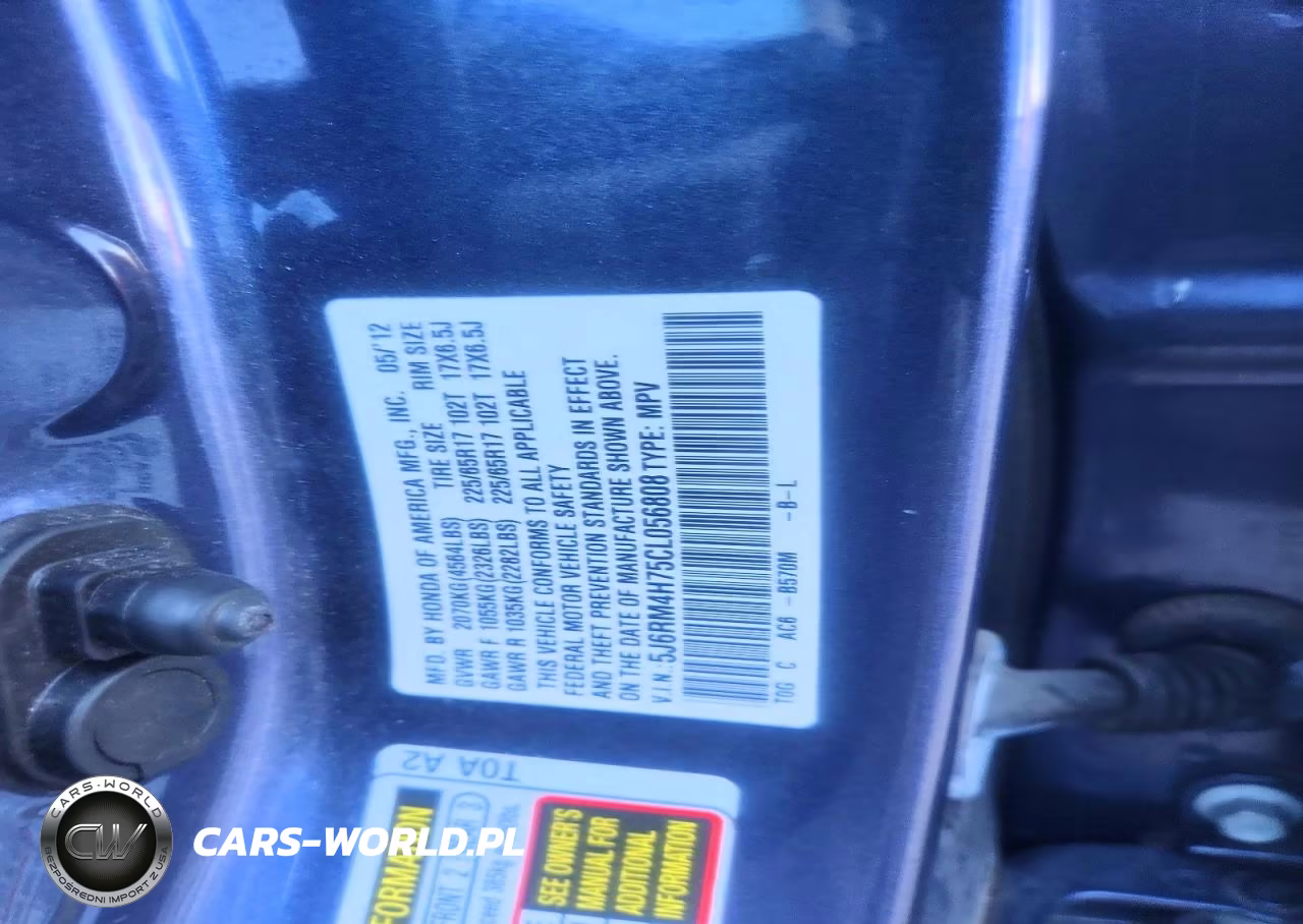 2012 Honda Cr-V Exl VIN:5J6RM4H75CL056808 - 13