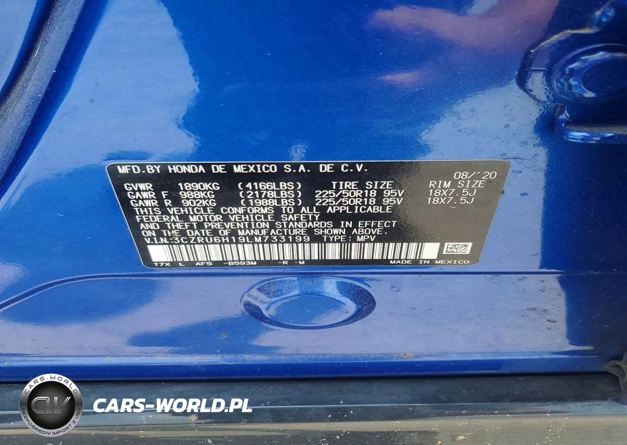 2020 Honda Hr-V Sport VIN:3CZRU6H19LM733199 - 13