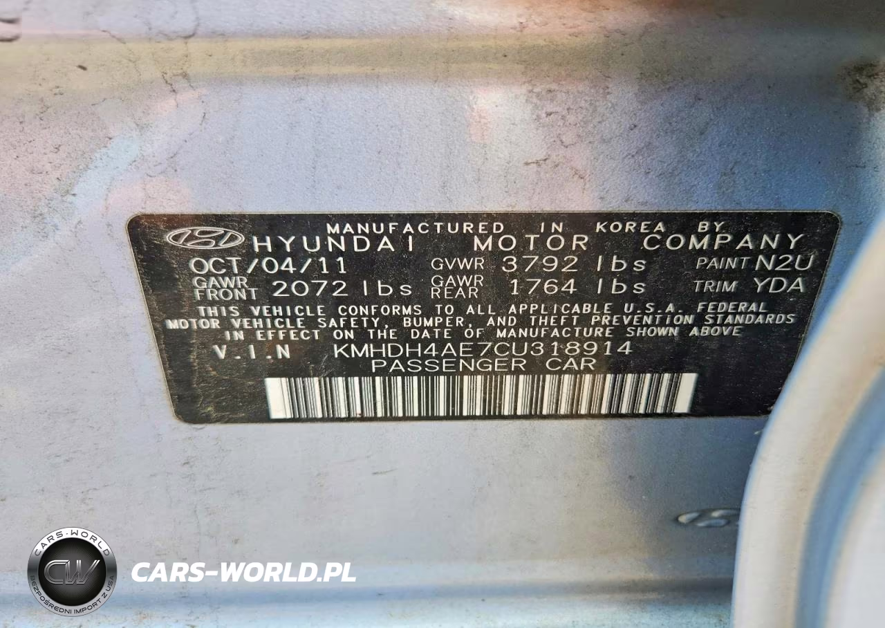2012 Hyundai Elantra Gls VIN:KMHDH4AE7CU318914 - 12