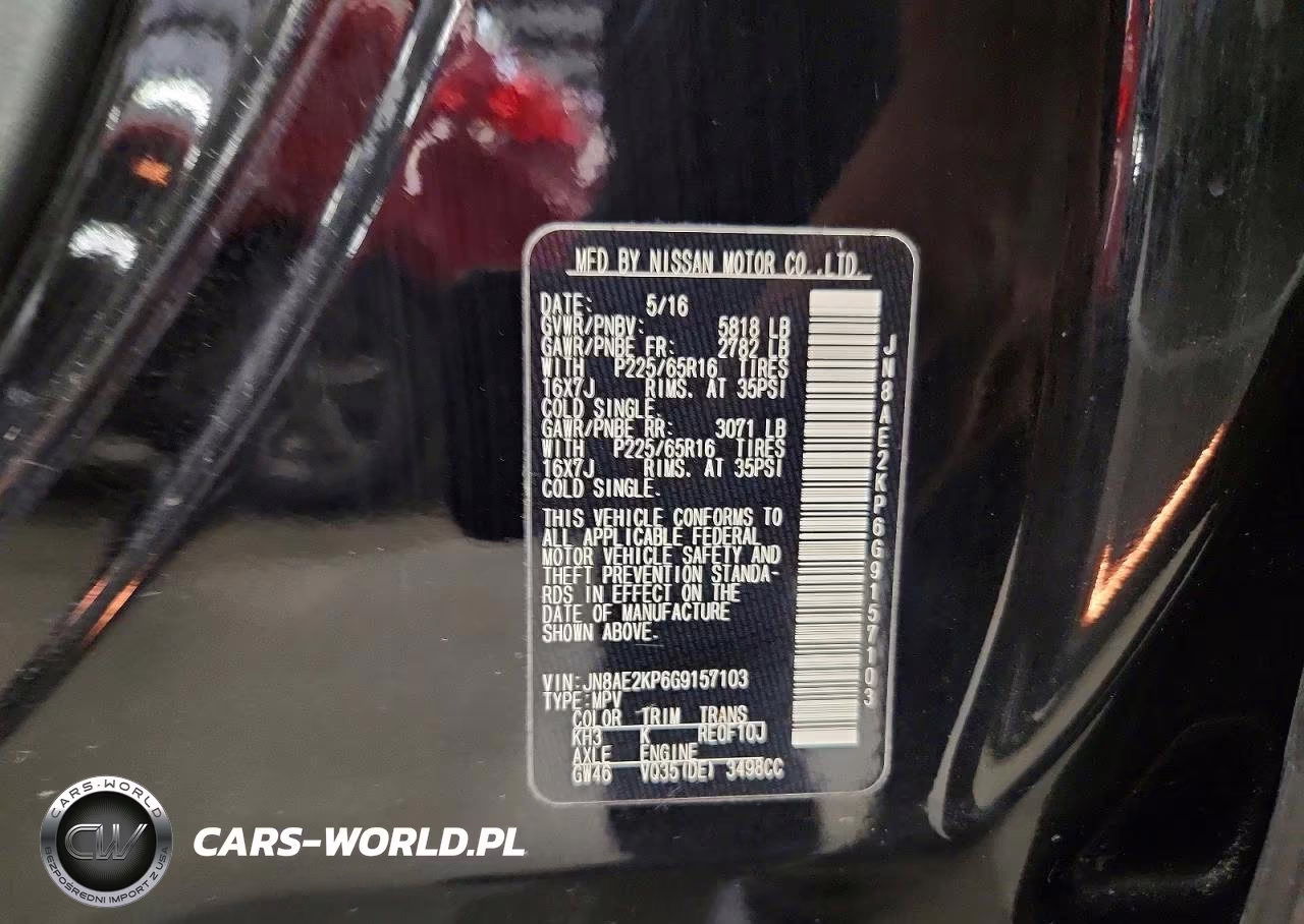 2016 Nissan Quest 3.5 Sv VIN:JN8AE2KP6G9157103 - 13