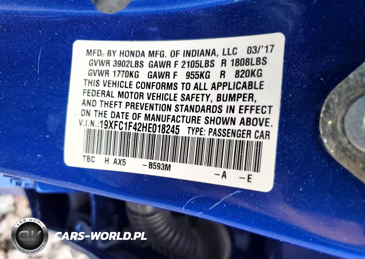 2017 Honda Civic Ex VIN:19XFC1F42HE018245 - 12