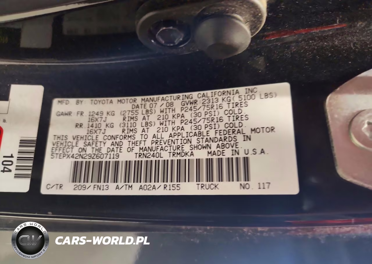 2009 Toyota Tacoma Base VIN:5TEPX42N29Z607119 - 12