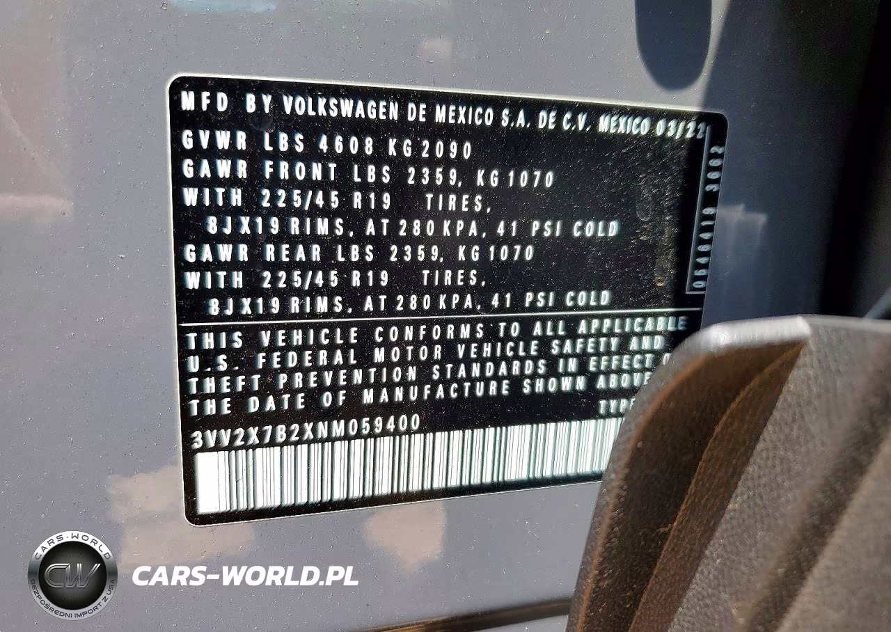 2022 Volkswagen Taos Sel VIN:3VV2X7B2XNM059400 - 13