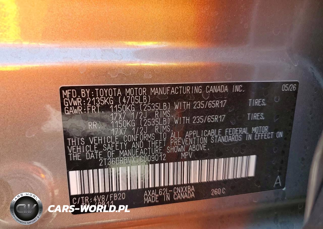 2026 Toyota Rav4 Le VIN:2T36DRBVXTC009012 - 12