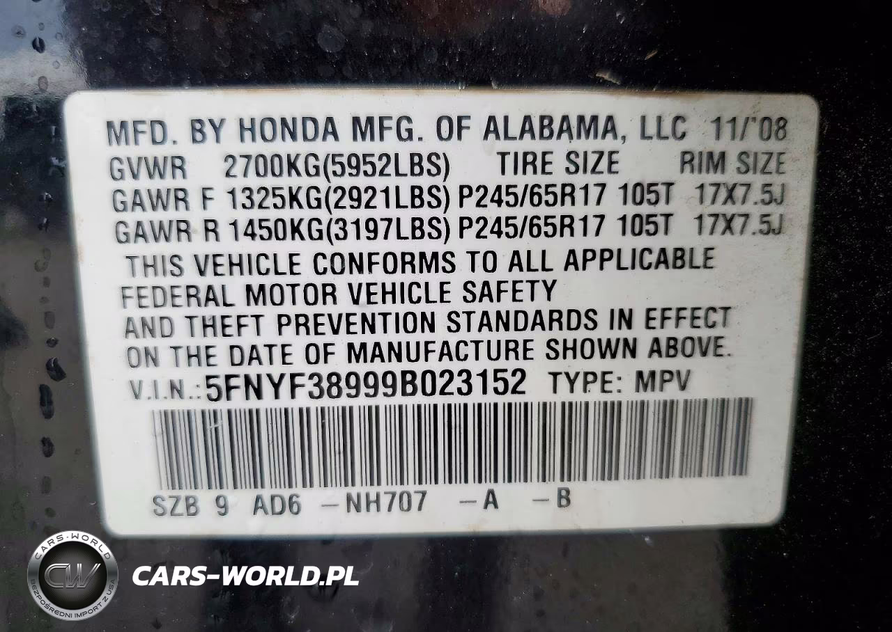 2009 Honda Pilot Touring VIN:5FNYF38999B023152 - 13