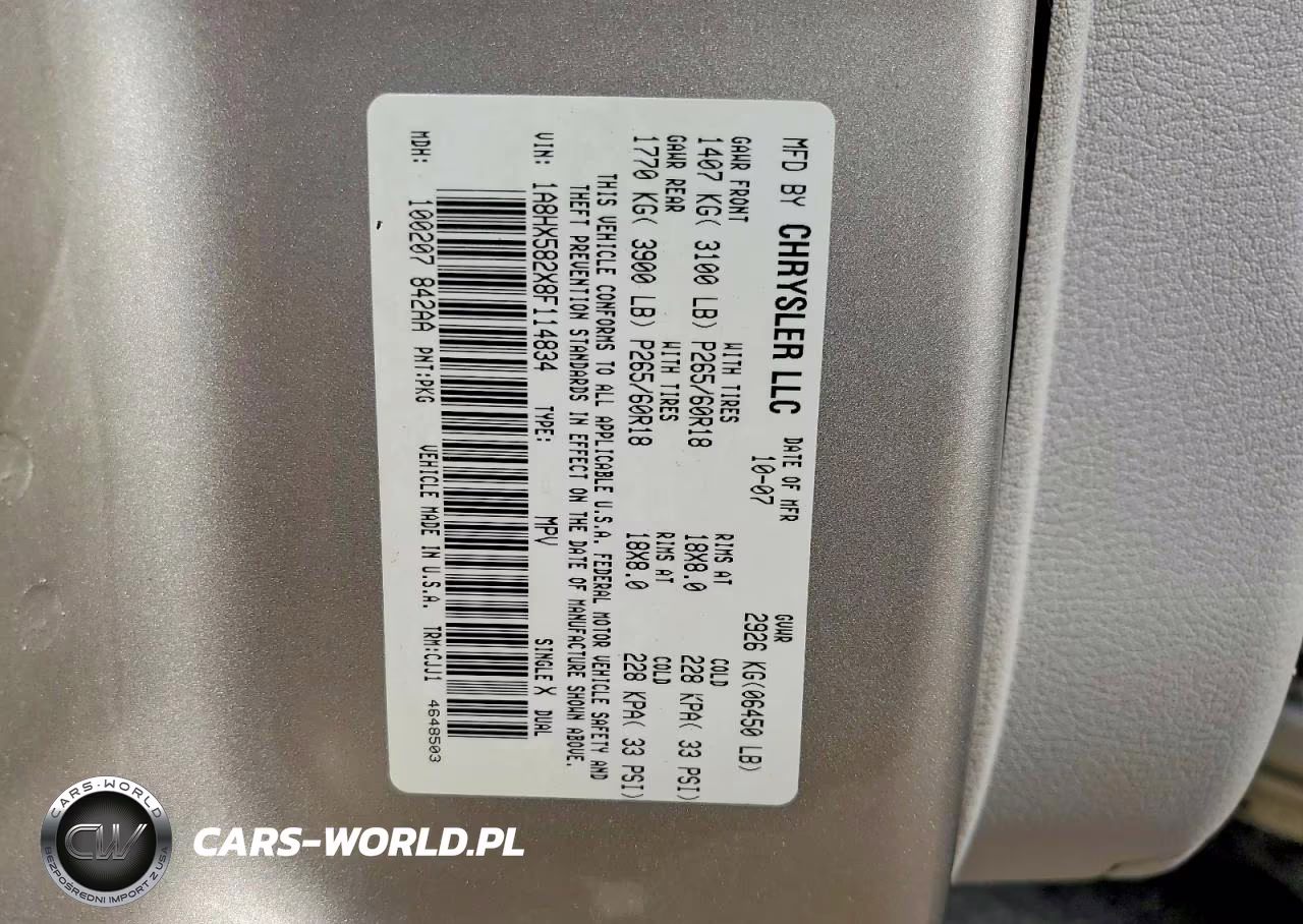 2008 Chrysler Aspen Limited VIN:1A8HX582X8F114834 - 13