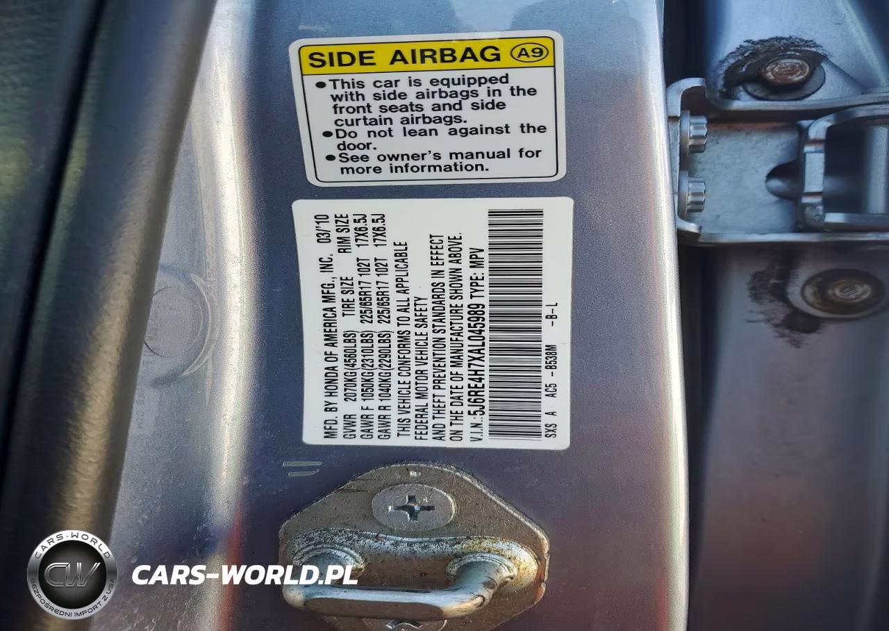 2010 Honda Cr-V Exl VIN:5J6RE4H7XAL045989 - 13