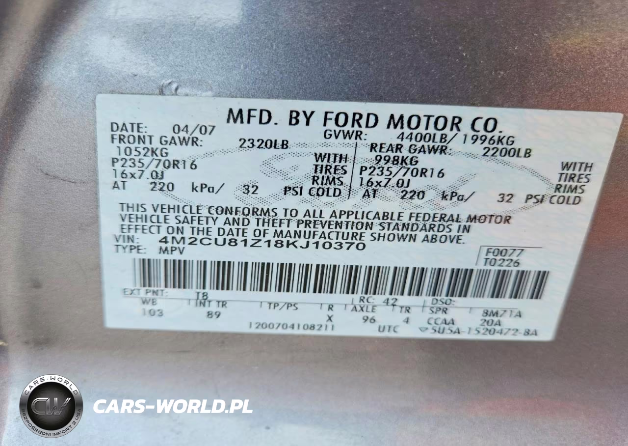 2008 Mercury Mariner VIN:4M2CU81Z18KJ10370 - 13