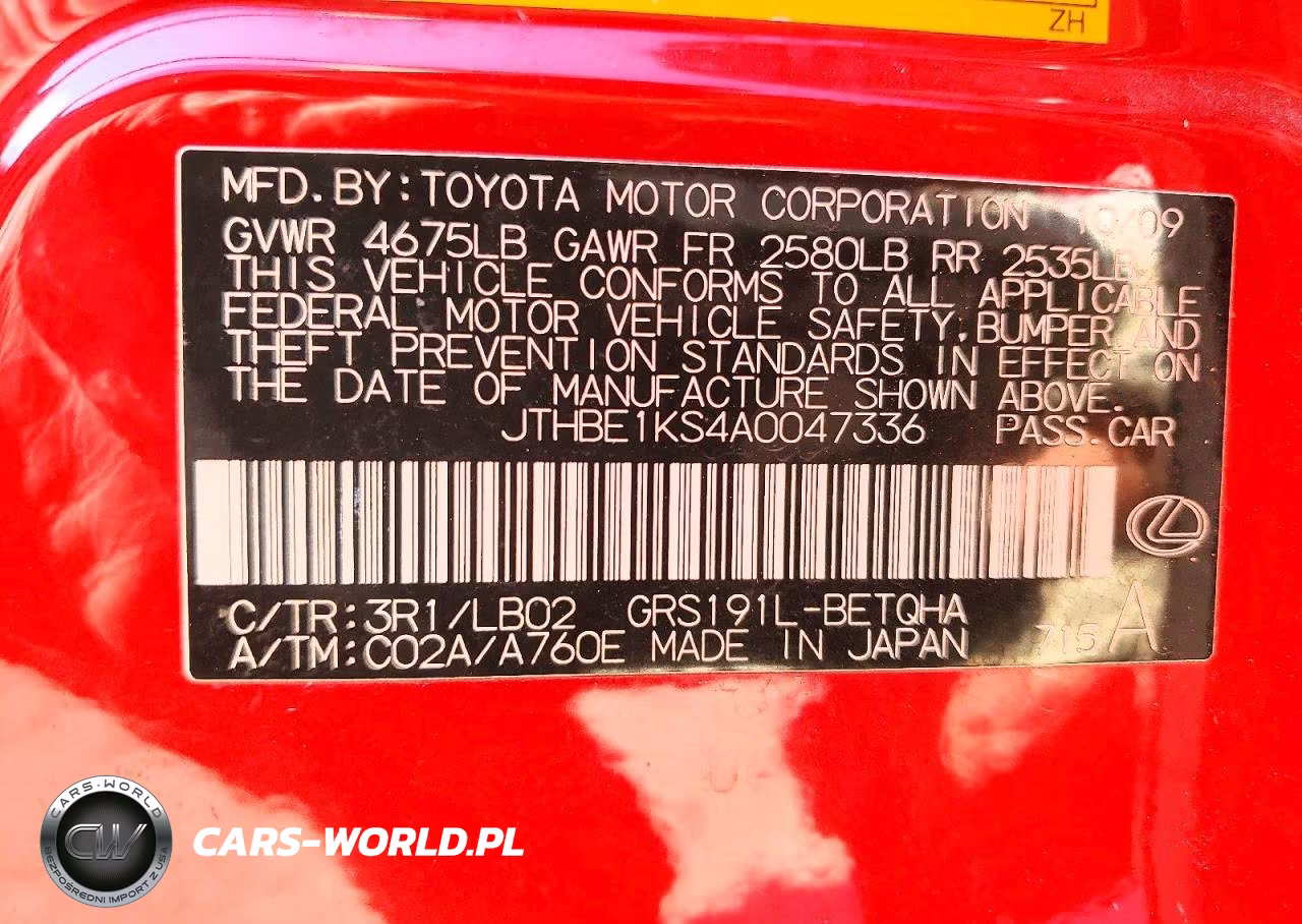 2010 Lexus Gs 350 VIN:JTHBE1KS4A0047336 - 13