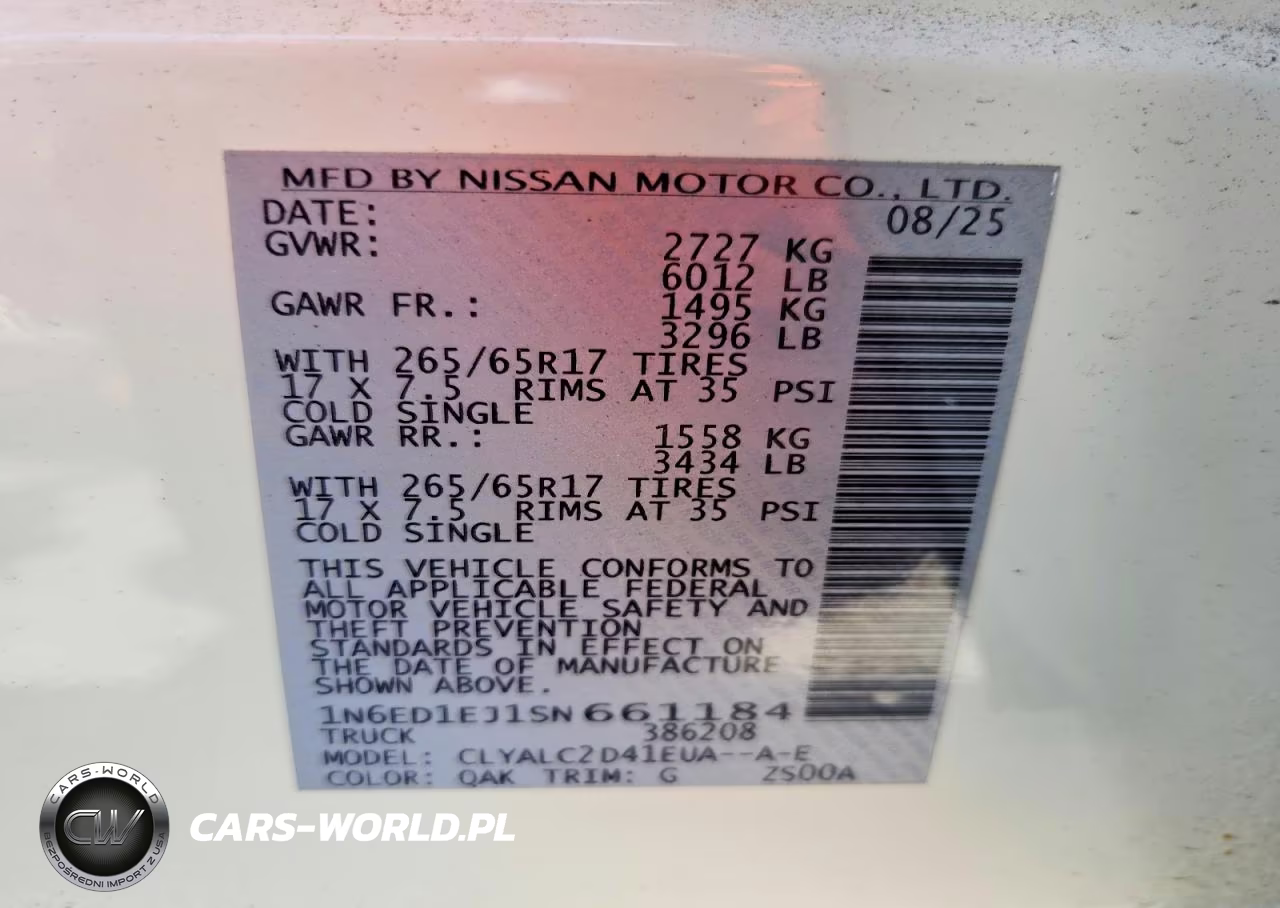 2025 Nissan Frontier Sv VIN:1N6ED1EJ1SN661184 - 13