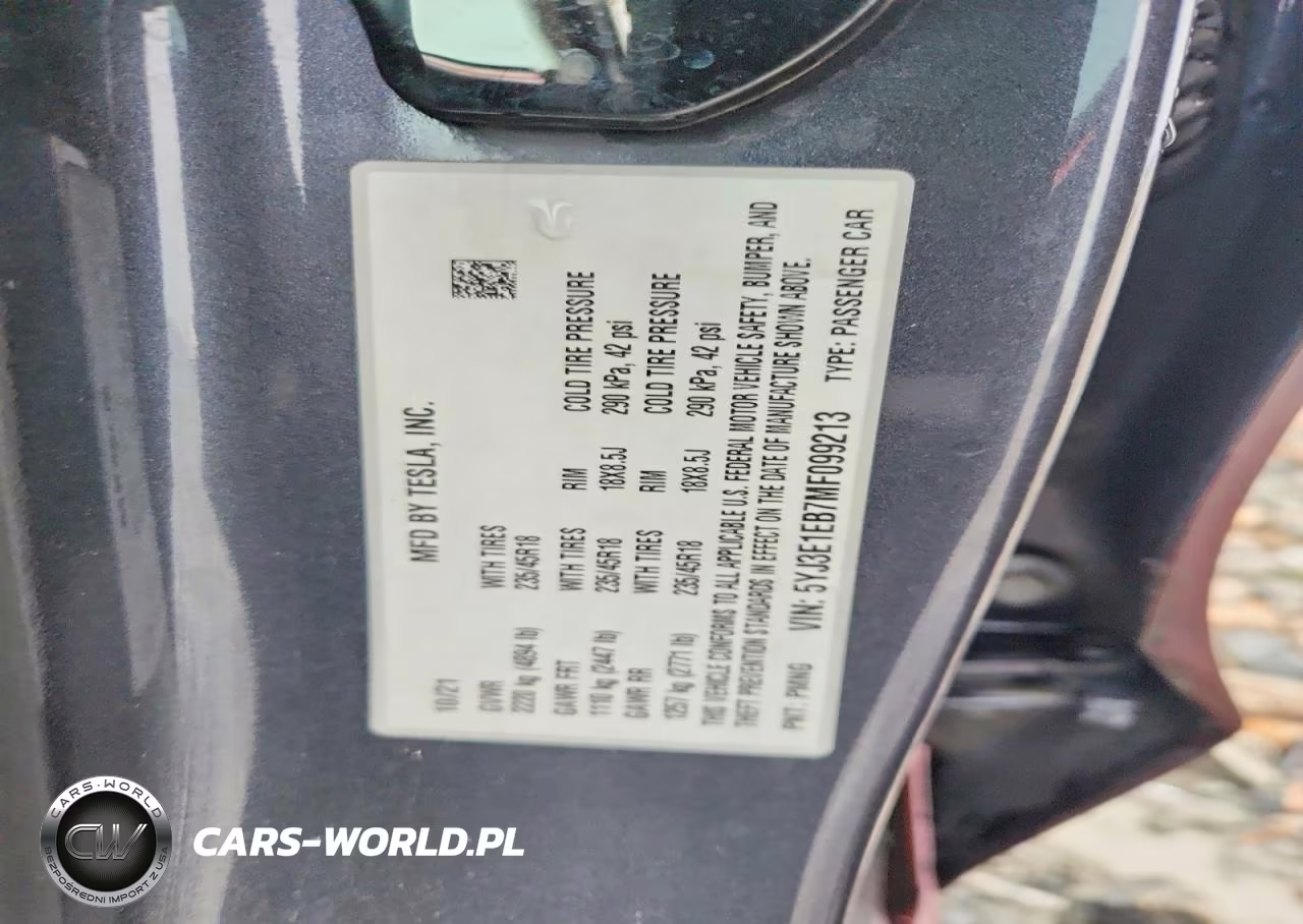 2021 Tesla Model 3 VIN:5YJ3E1EB7MF099213 - 12
