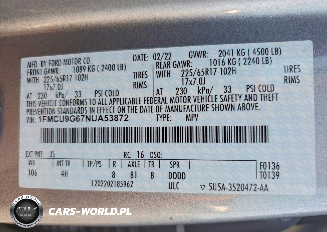 2022 Ford Escape Se VIN:1FMCU9G67NUA53872 - 13