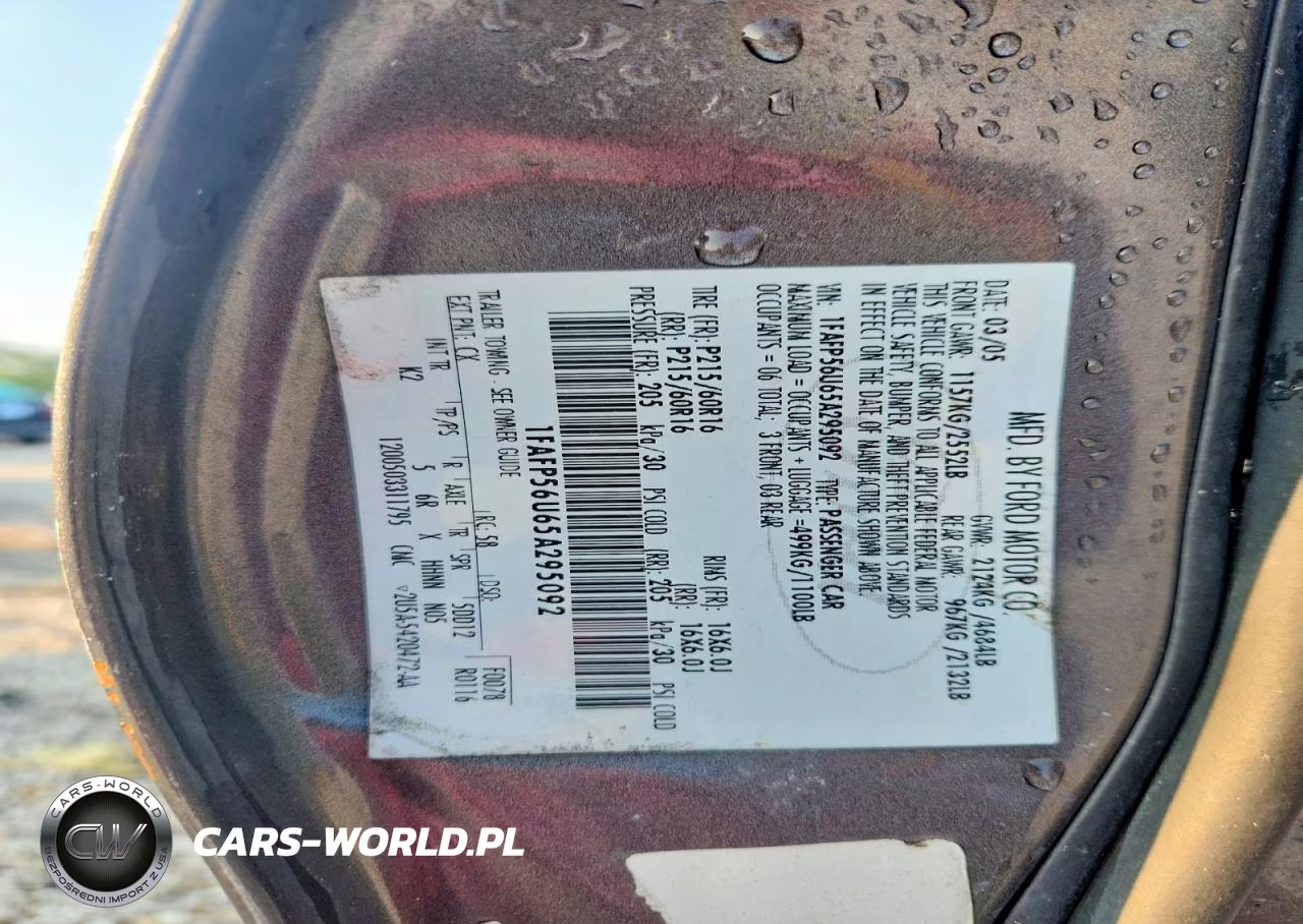 2005 Ford Taurus Sel VIN:1FAFP56U65A295092 - 12