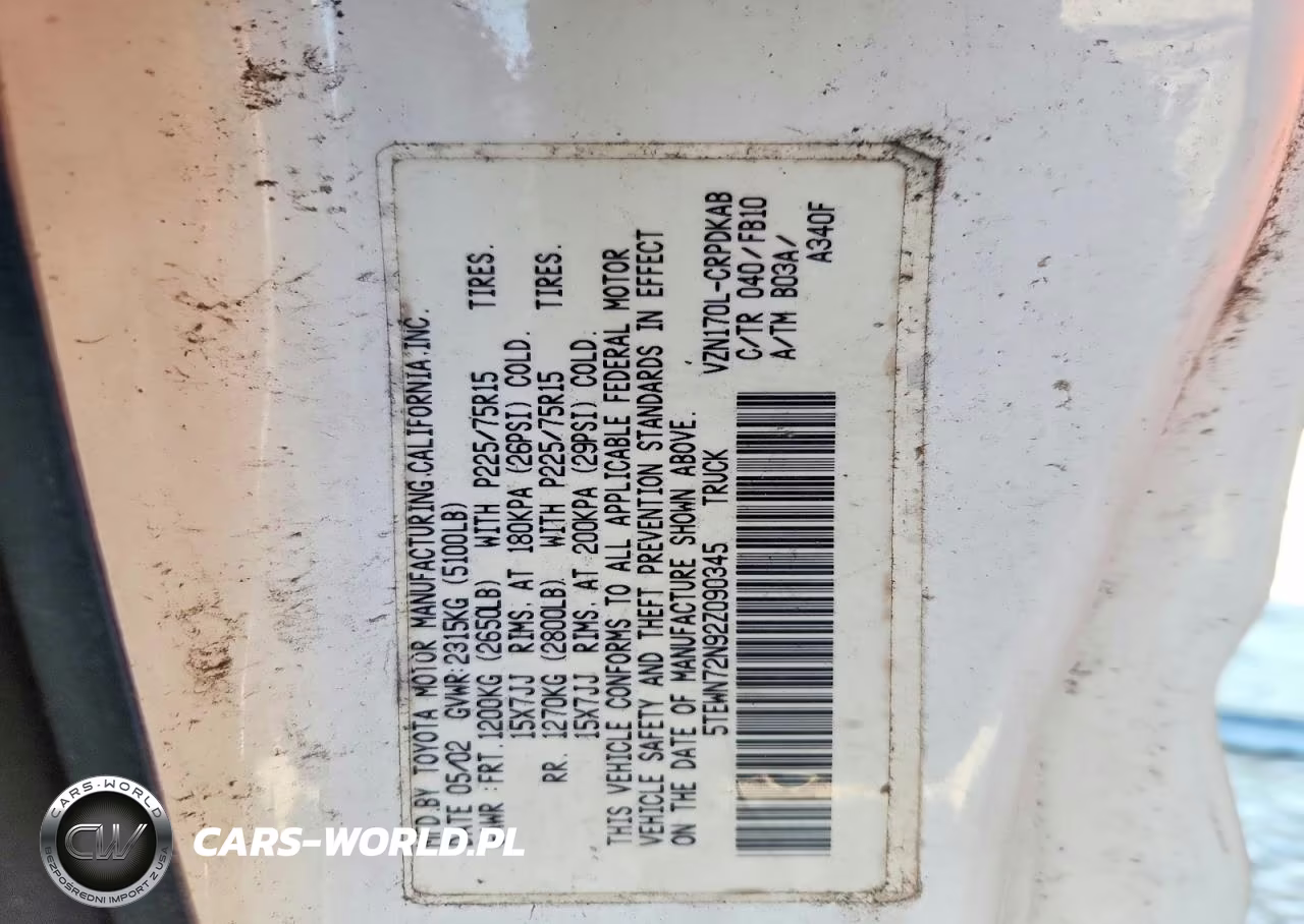 2002 Toyota Tacoma Xtracab VIN:5TEWN72N92Z090345 - 12