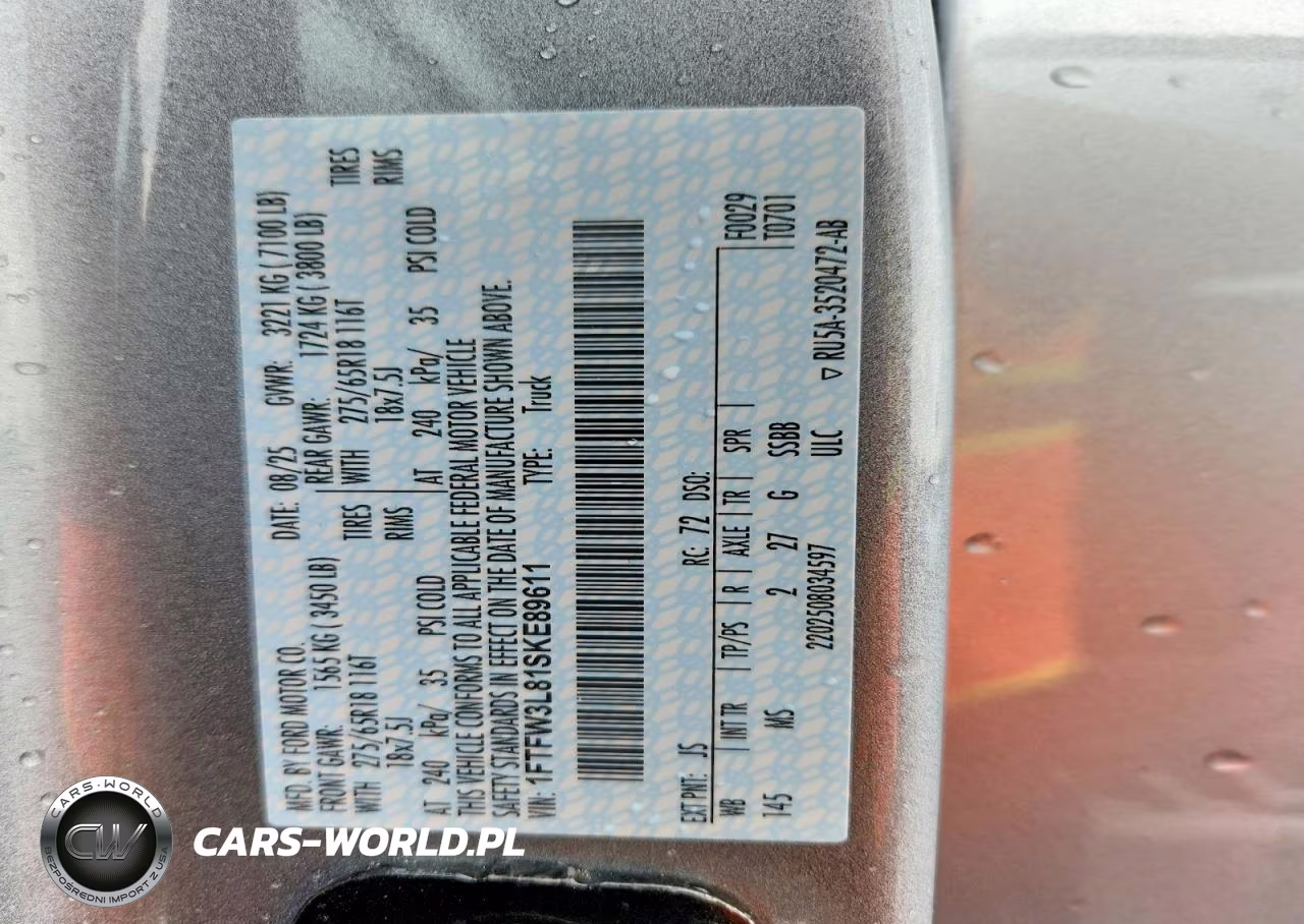 2025 Ford F150 Xlt VIN:1FTFW3L81SKE89611 - 13