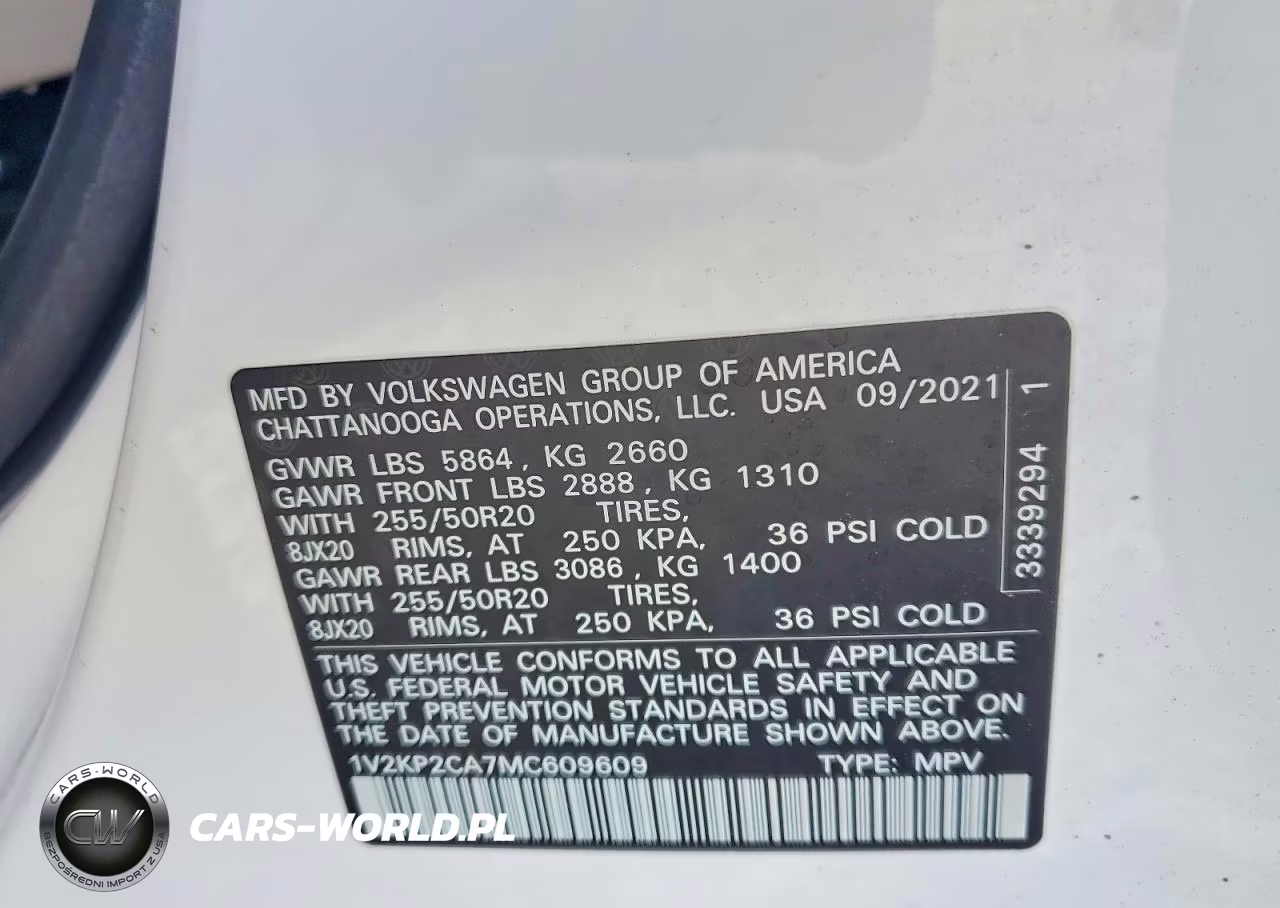 2021 Volkswagen Atlas Se VIN:1V2KP2CA7MC609609 - 13