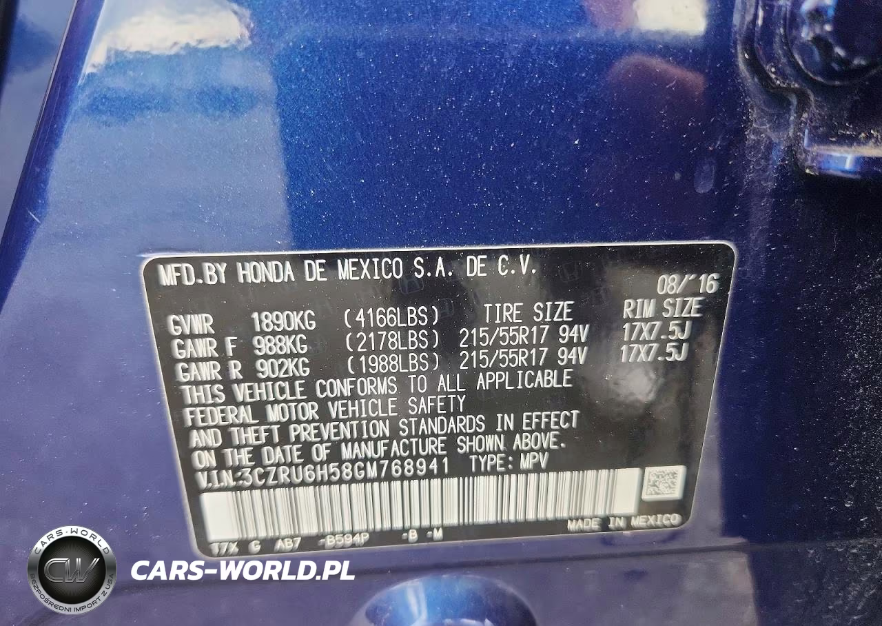 2016 Honda Hr-V Ex VIN:3CZRU6H58GM768941 - 13