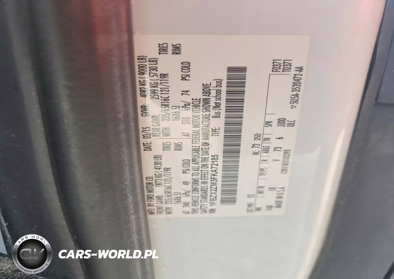 2015 Ford Transit T-350 VIN:1FBZX2ZM3FKA72185 - 13