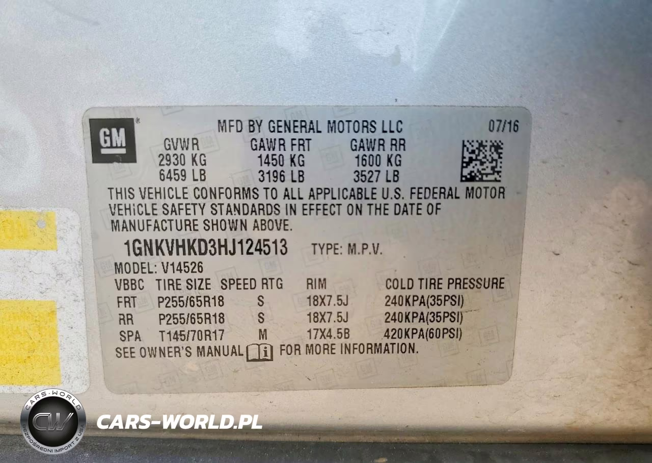 2017 Chevrolet Traverse Lt VIN:1GNKVHKD3HJ124513 - 13