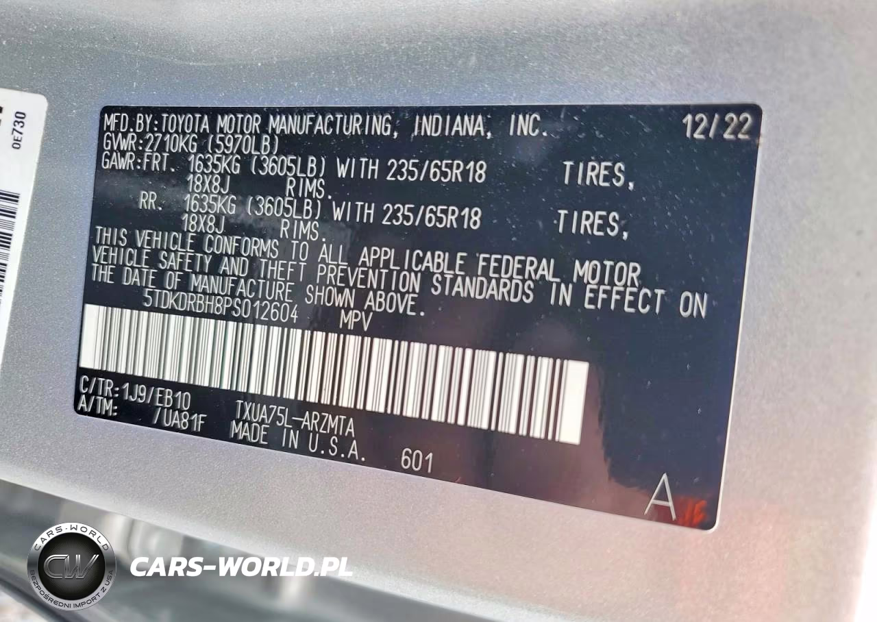 2023 Toyota Highlander Xle VIN:5TDKDRBH8PS012604 - 13