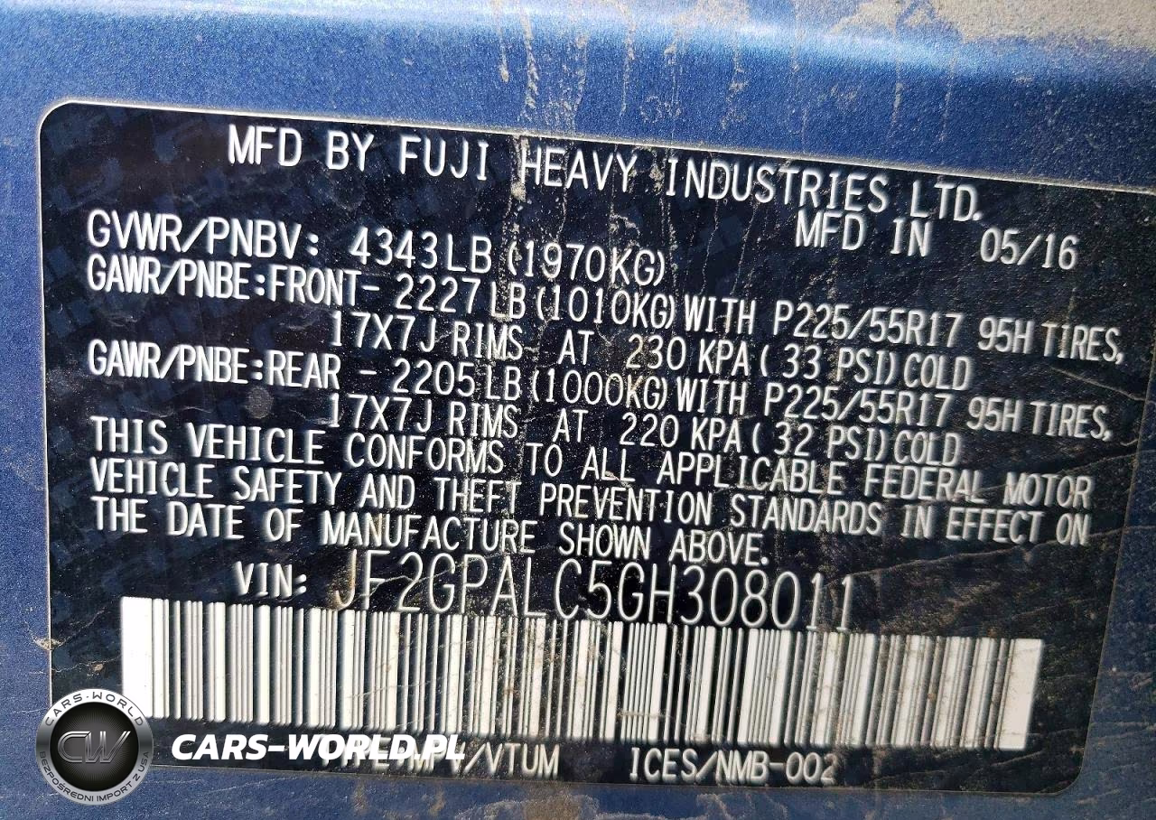 2016 Subaru Crosstrek Limited VIN:JF2GPALC5GH308011 - 12