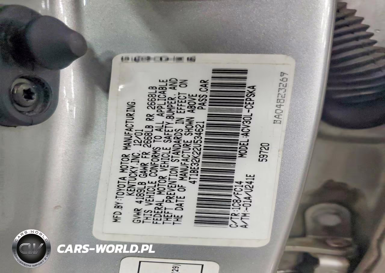 2002 Toyota Camry Se VIN:4T1BE32K22U534621 - 12