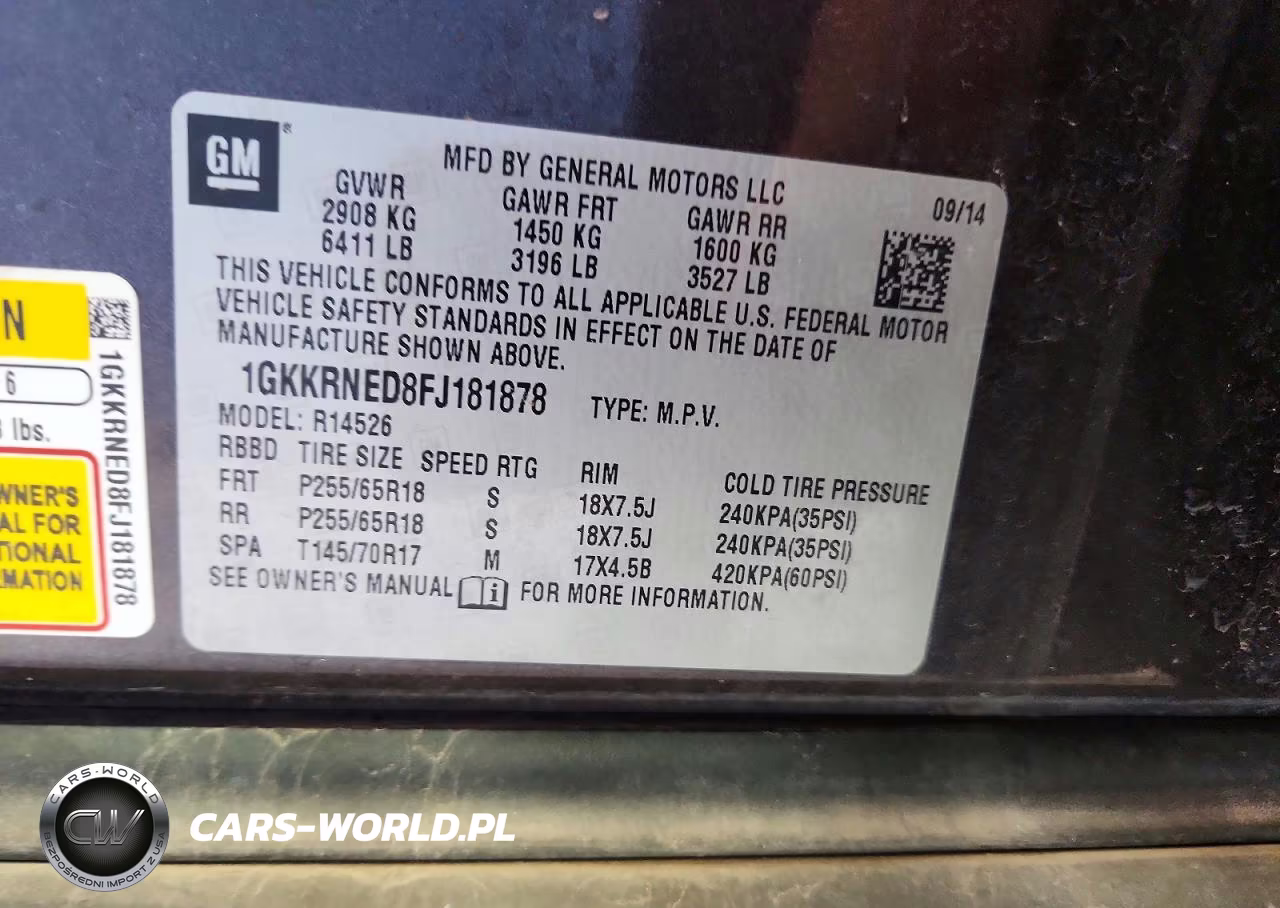 2015 GMC Acadia Sle VIN:1GKKRNED8FJ181878 - 14