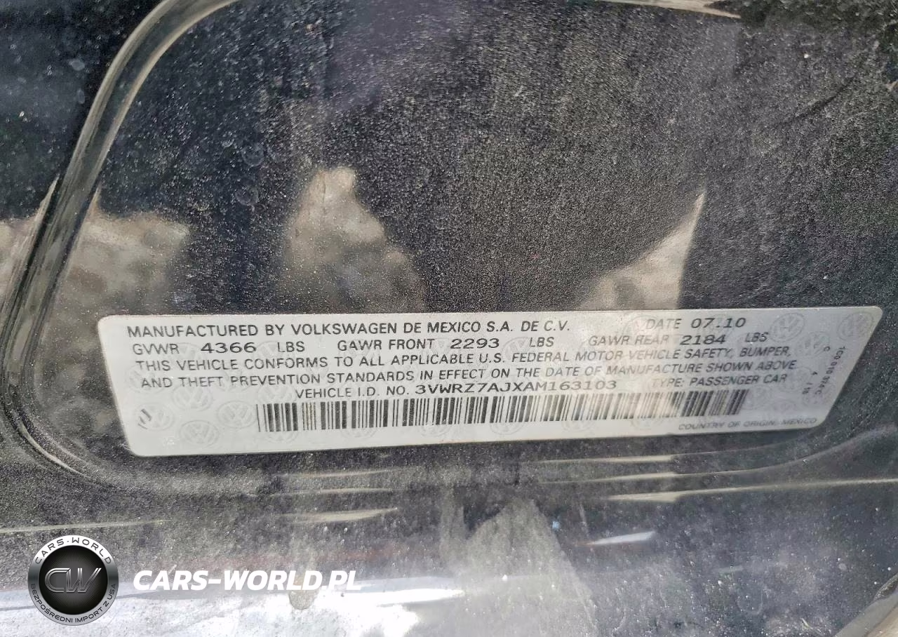 2010 Volkswagen Jetta Se VIN:3VWRZ7AJXAM163103 - 12
